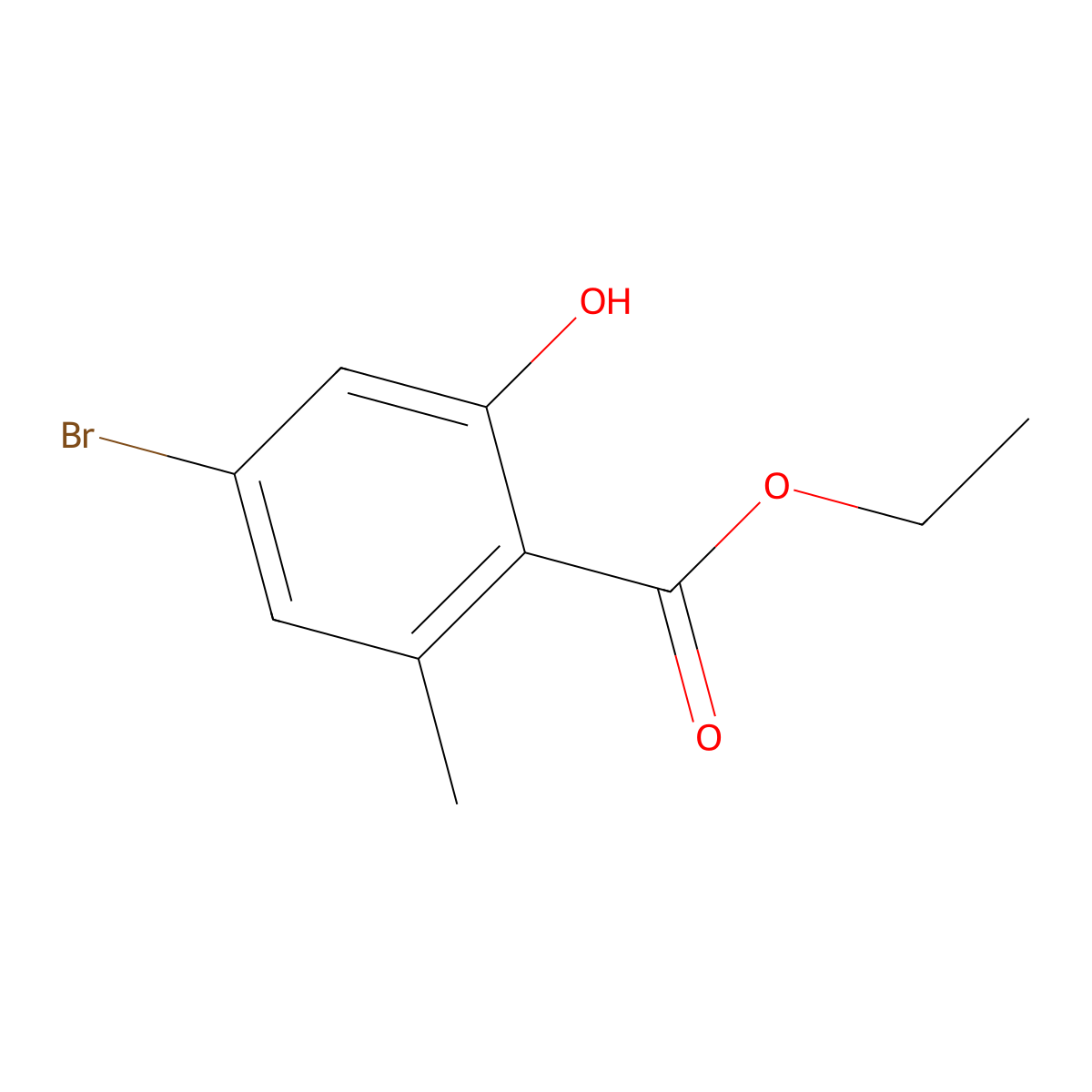 Ethyl 4-bromo-2-hydroxy-6-methylbenzoate molecular structure, CAS 2089315-37-5