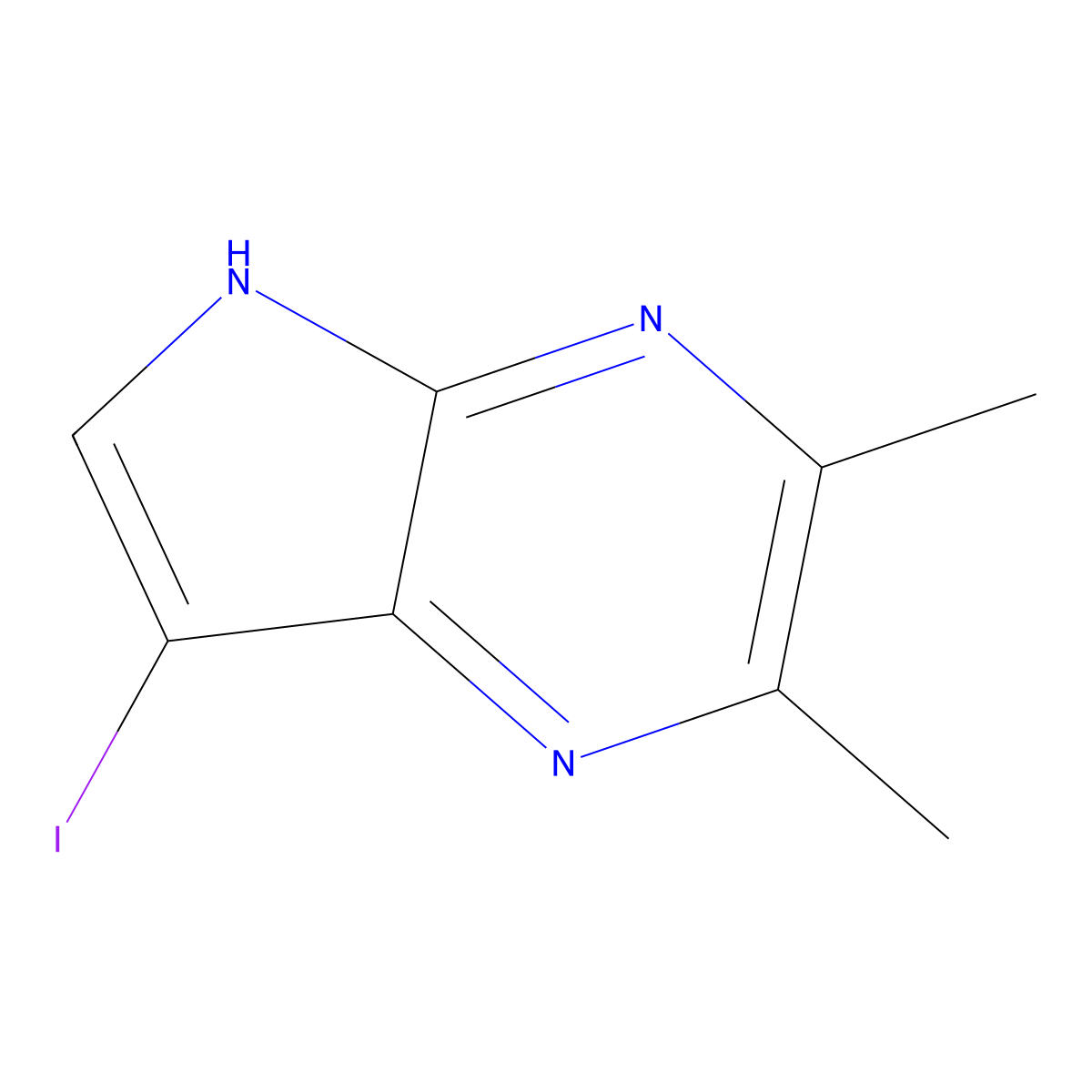 7-Iodo-2,3-dimethyl-5H-pyrrolo[2,3-b]pyrazine molecular structure, CAS 2089315-56-8