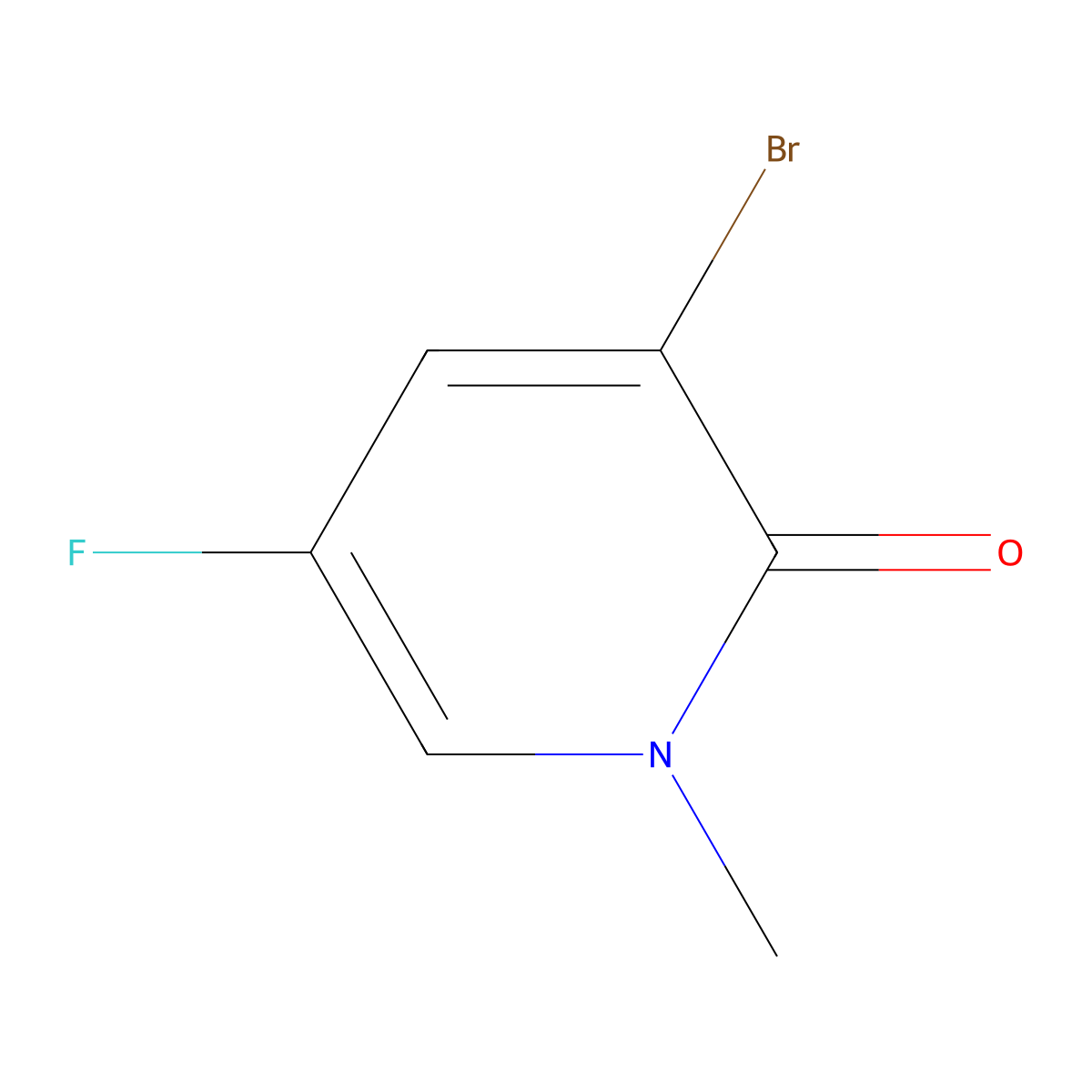 3-Bromo-5-fluoro-1-methylpyridin-2(1H)-one molecular structure, CAS 2089315-96-6