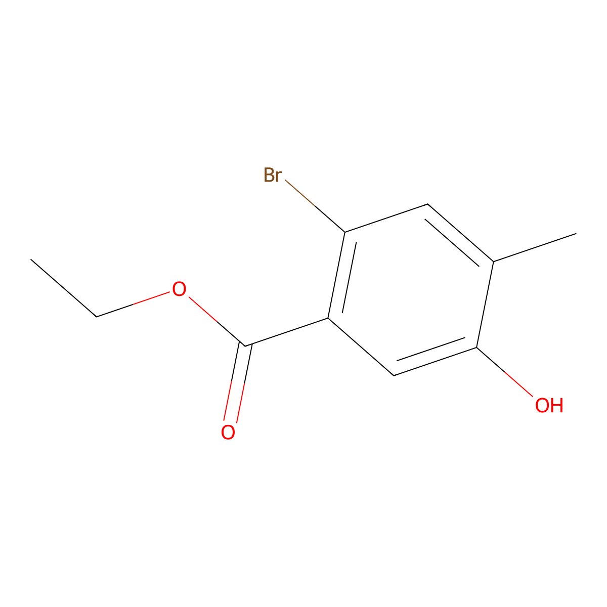Ethyl 2-bromo-5-hydroxy-4-methylbenzoate molecular structure, CAS 2089316-00-5