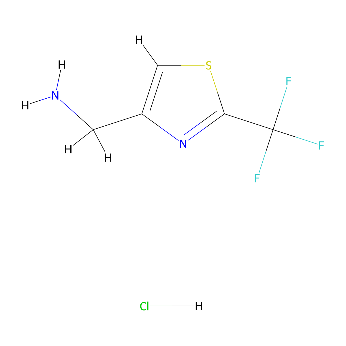 [2-(Trifluoromethyl)-1,3-thiazol-4-yl]methanamine hydrochloride molecular structure, CAS 2089316-08-3
