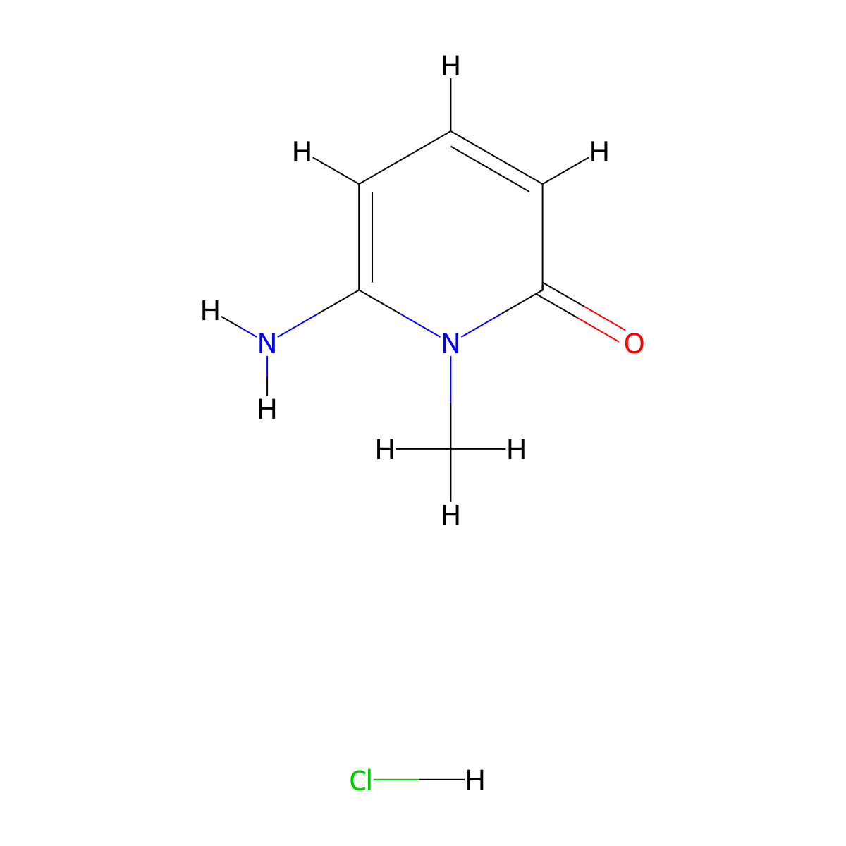 6-Amino-1-methyl-1,2-dihydropyridin-2-one hydrochloride molecular structure, CAS 2089316-13-0