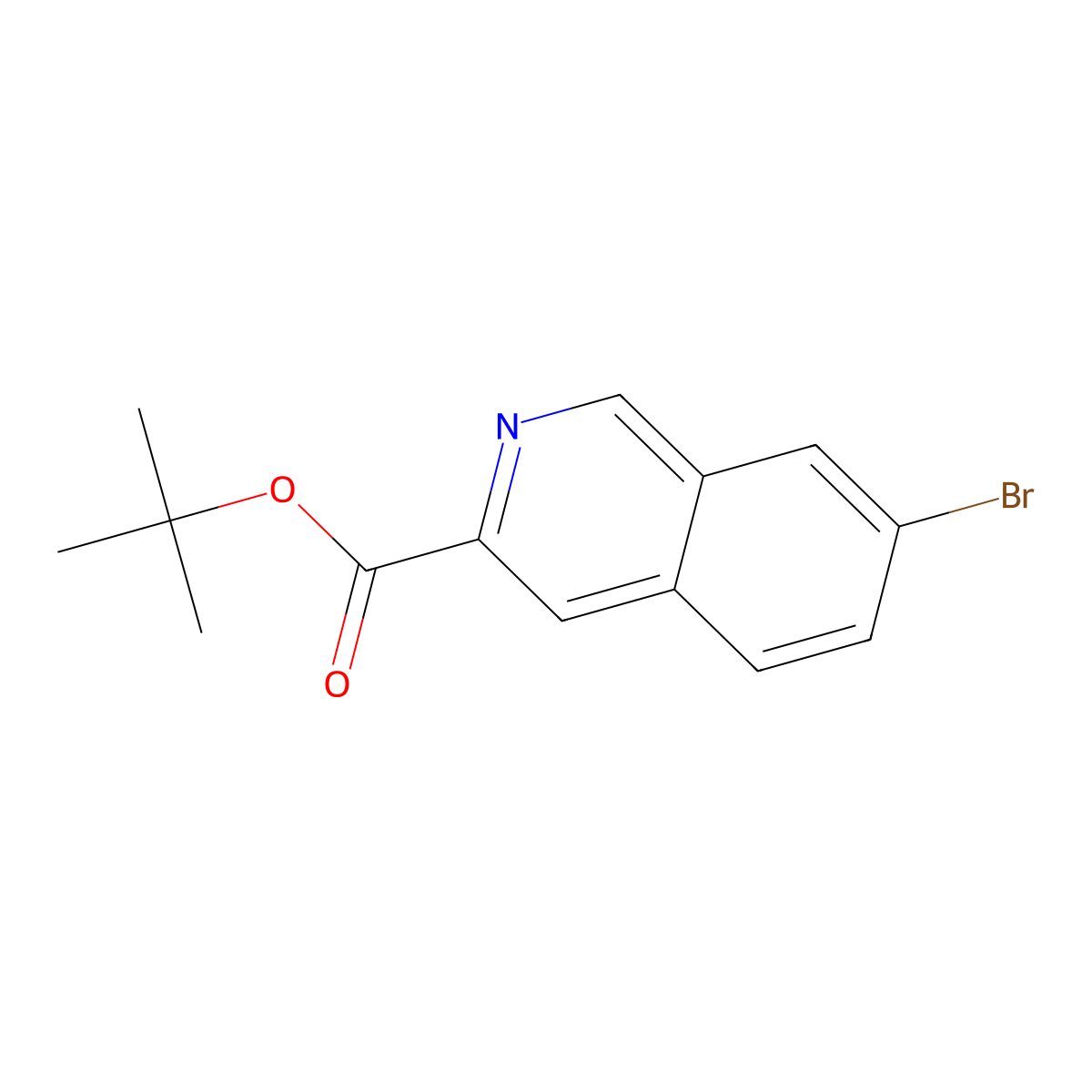 tert-Butyl 7-bromoisoquinoline-3-carboxylate molecular structure, CAS 2089316-26-5
