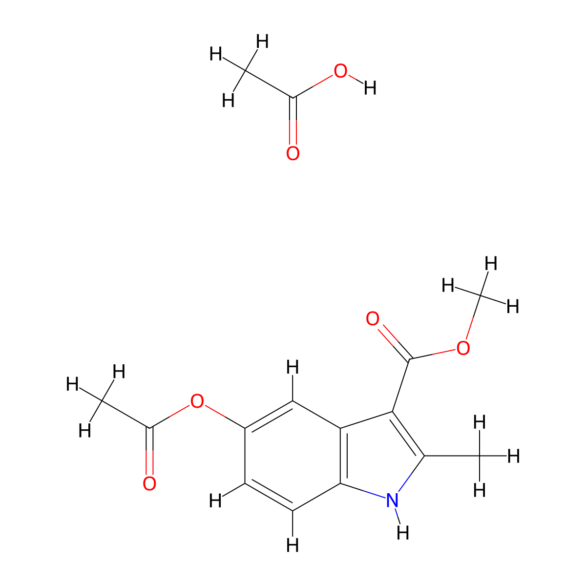 Methyl 5-acetoxy-2-methyl-1H-indole-3-carboxylate acetate molecular structure, CAS 2089316-36-7