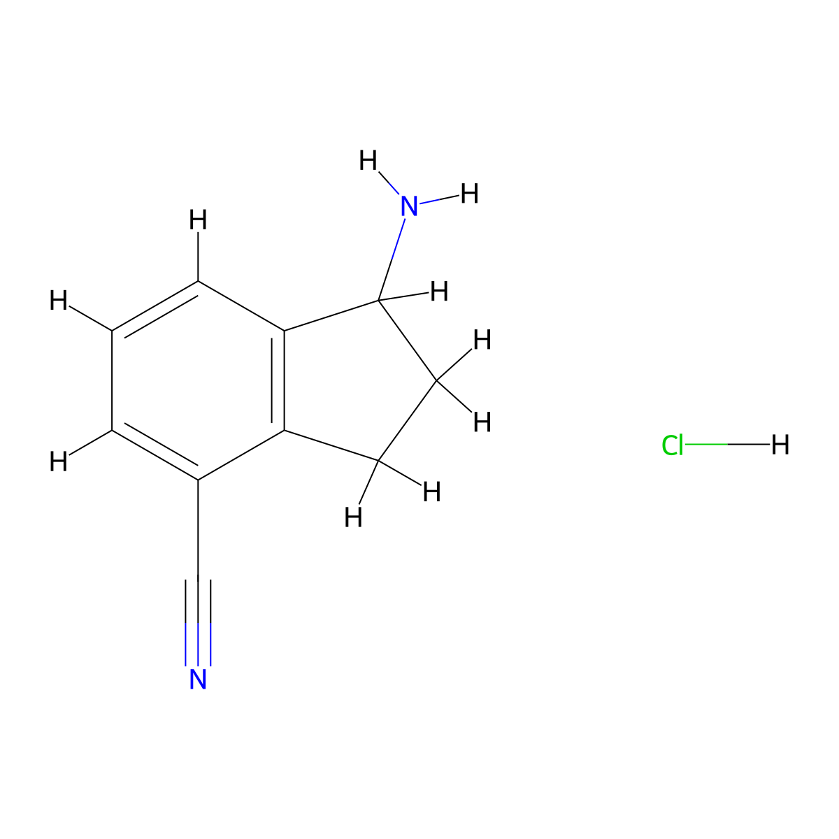 1-Amino-2,3-dihydro-1H-indene-4-carbonitrile hydrochloride molecular structure, CAS 2089316-43-6
