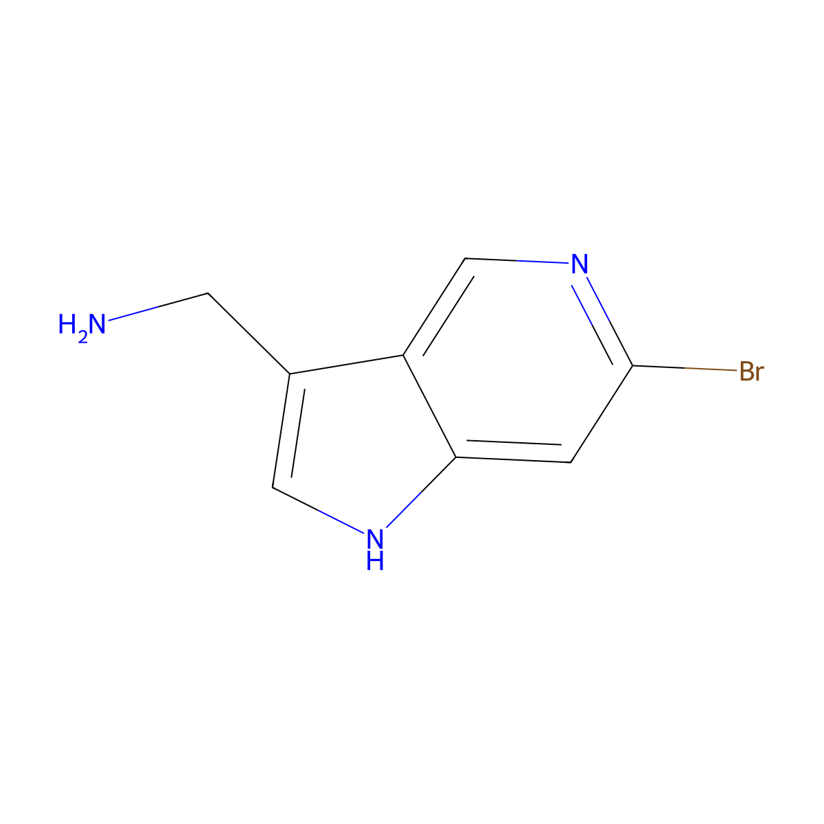 (6-Bromo-1H-pyrrolo[3,2-c]pyridin-3-yl)methanamine molecular structure, CAS 2089316-57-2