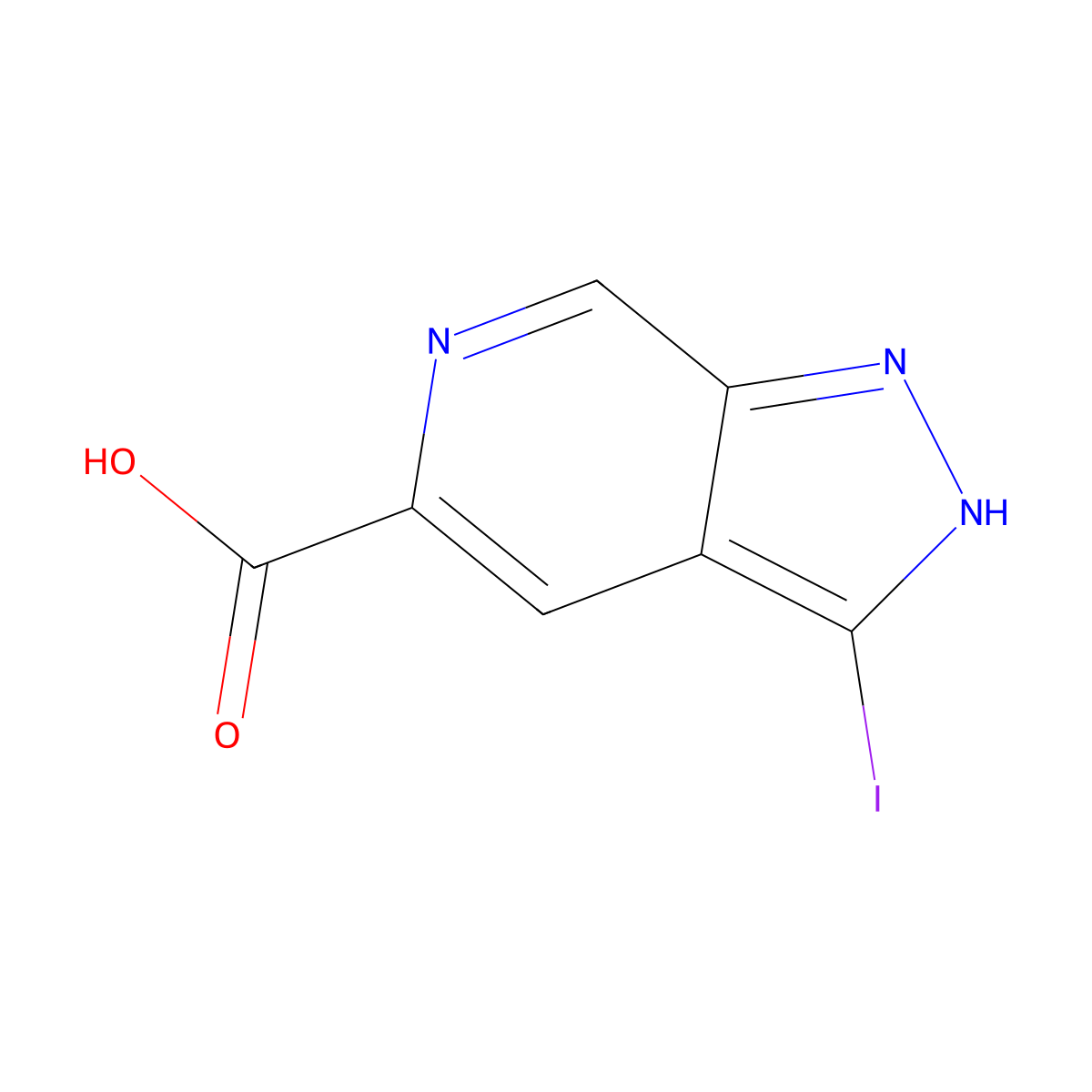 3-Iodo-1H-pyrazolo[3,4-c]pyridine-5-carboxylic acid molecular structure, CAS 2089318-83-0