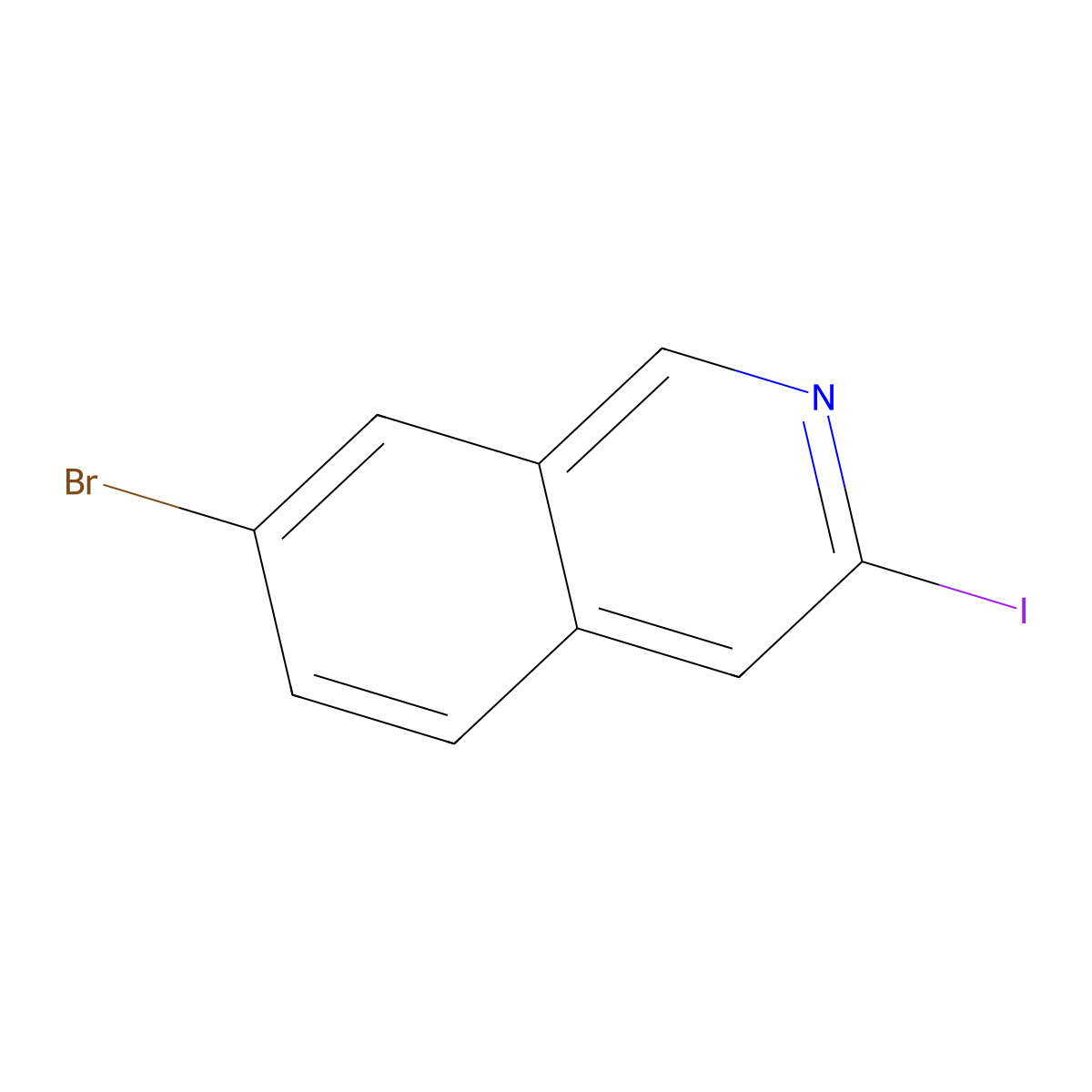 7-Bromo-3-iodoisoquinoline molecular structure, CAS 2089318-84-1