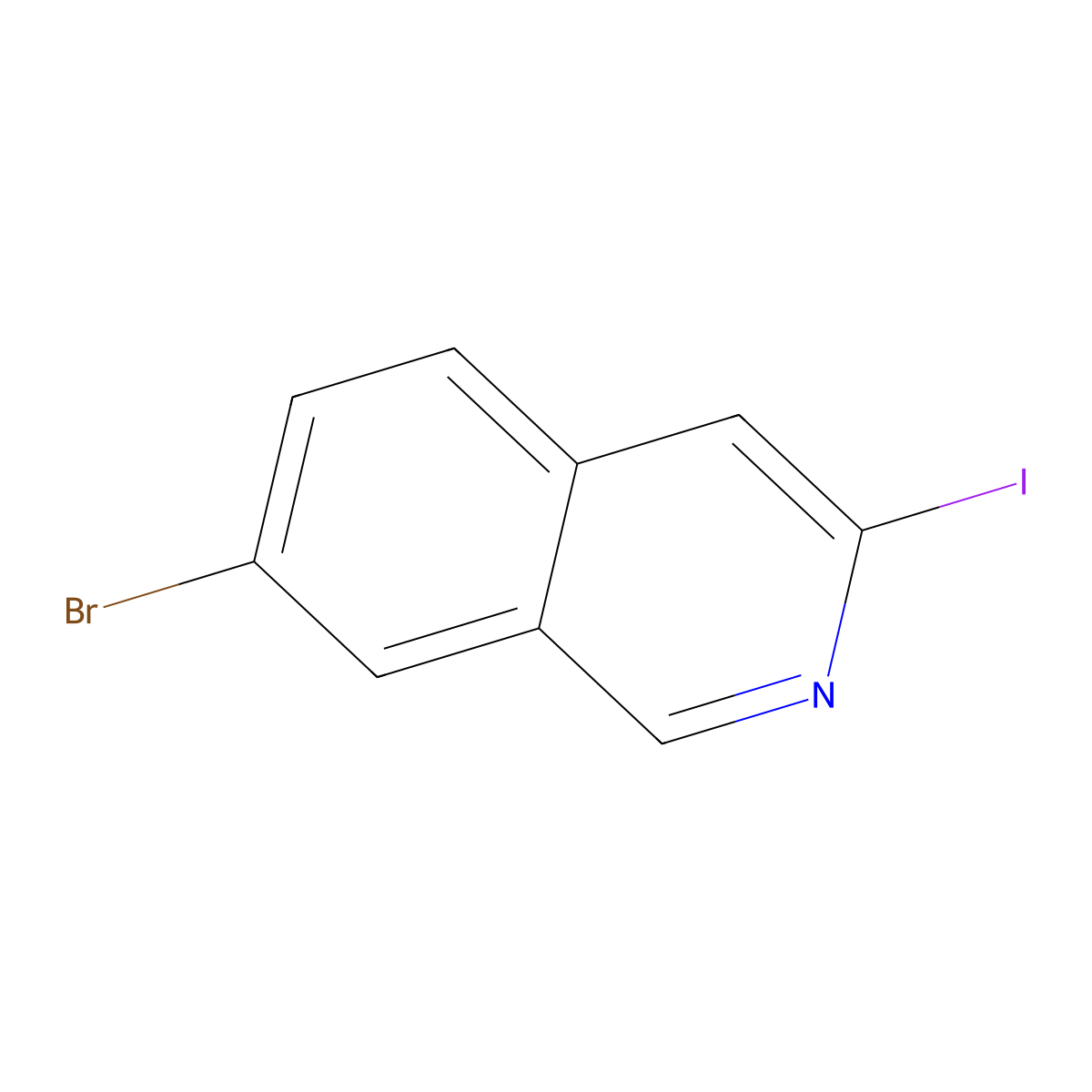 7-Bromo-3-iodoisoquinoline molecular structure, CAS 2089318-84-1