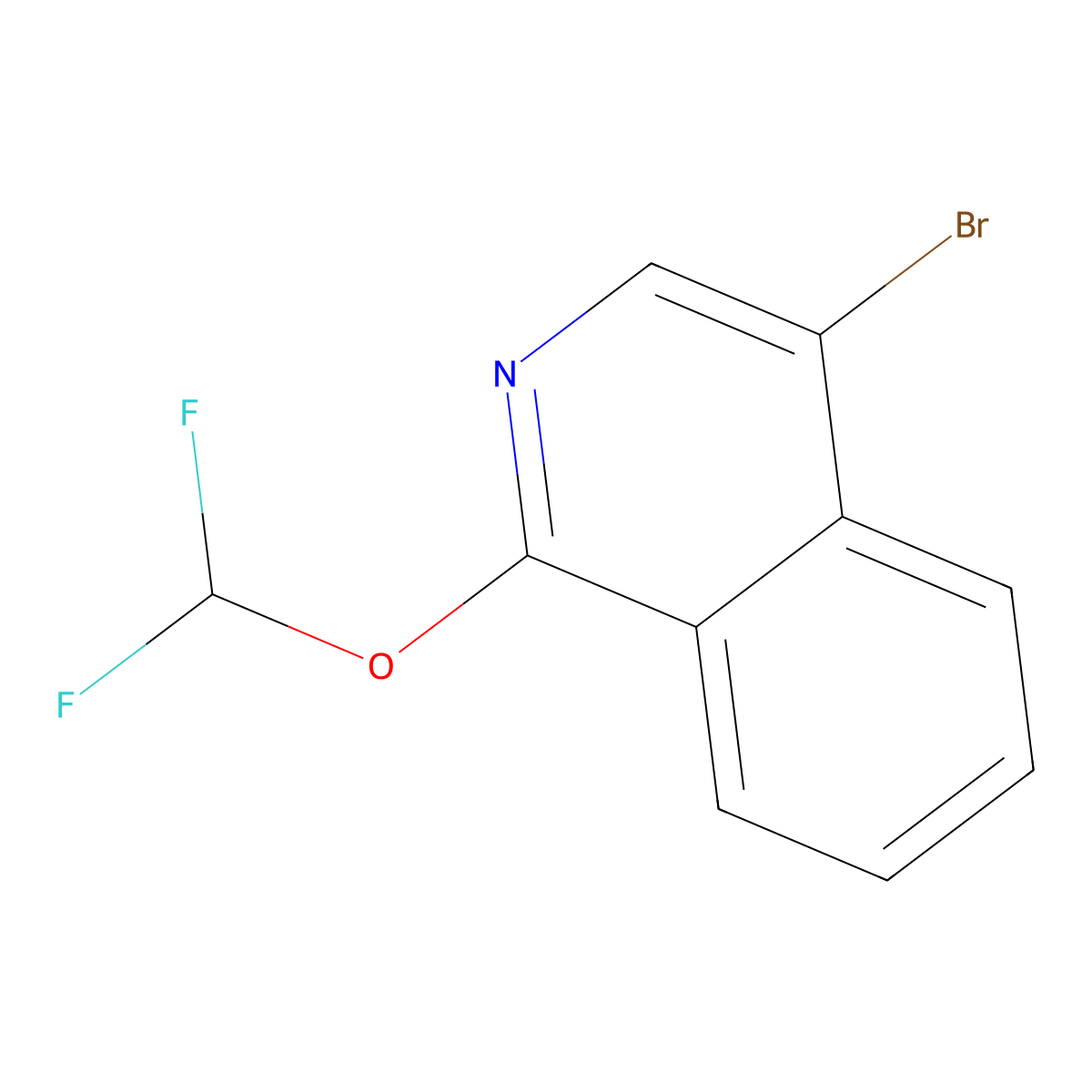 4-Bromo-1-(difluoromethoxy)isoquinoline molecular structure, CAS 2089319-24-2