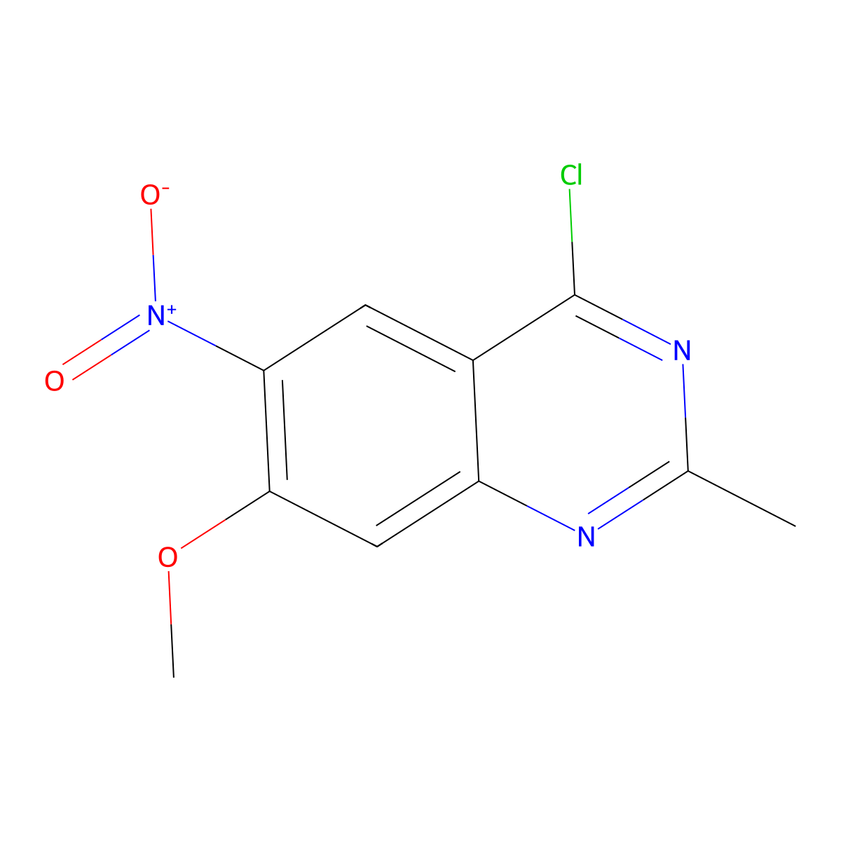 4-Chloro-7-methoxy-2-methyl-6-nitroquinazoline molecular structure, CAS 2089319-30-0
