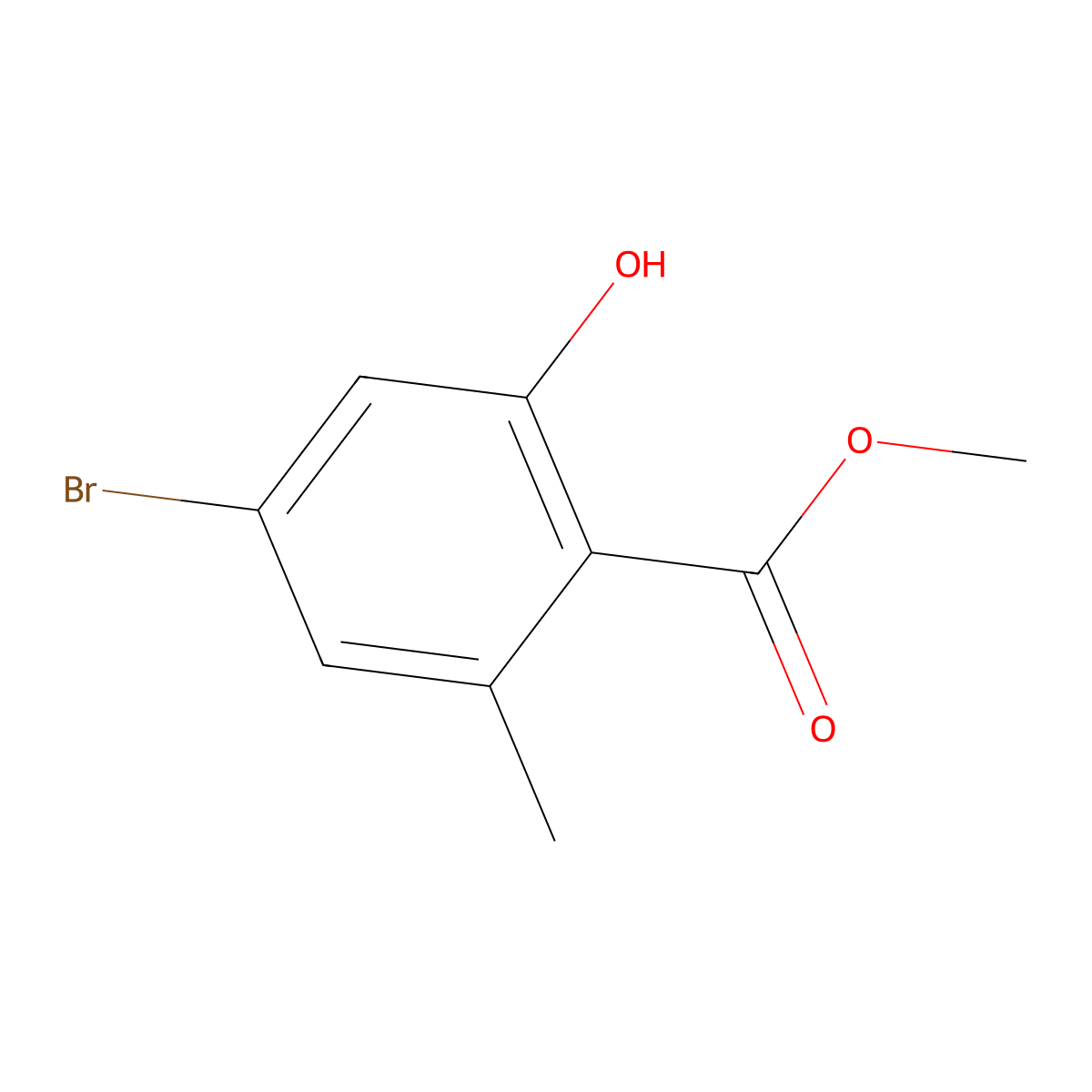 Methyl 4-bromo-2-hydroxy-6-methylbenzoate molecular structure, CAS 2089319-35-5