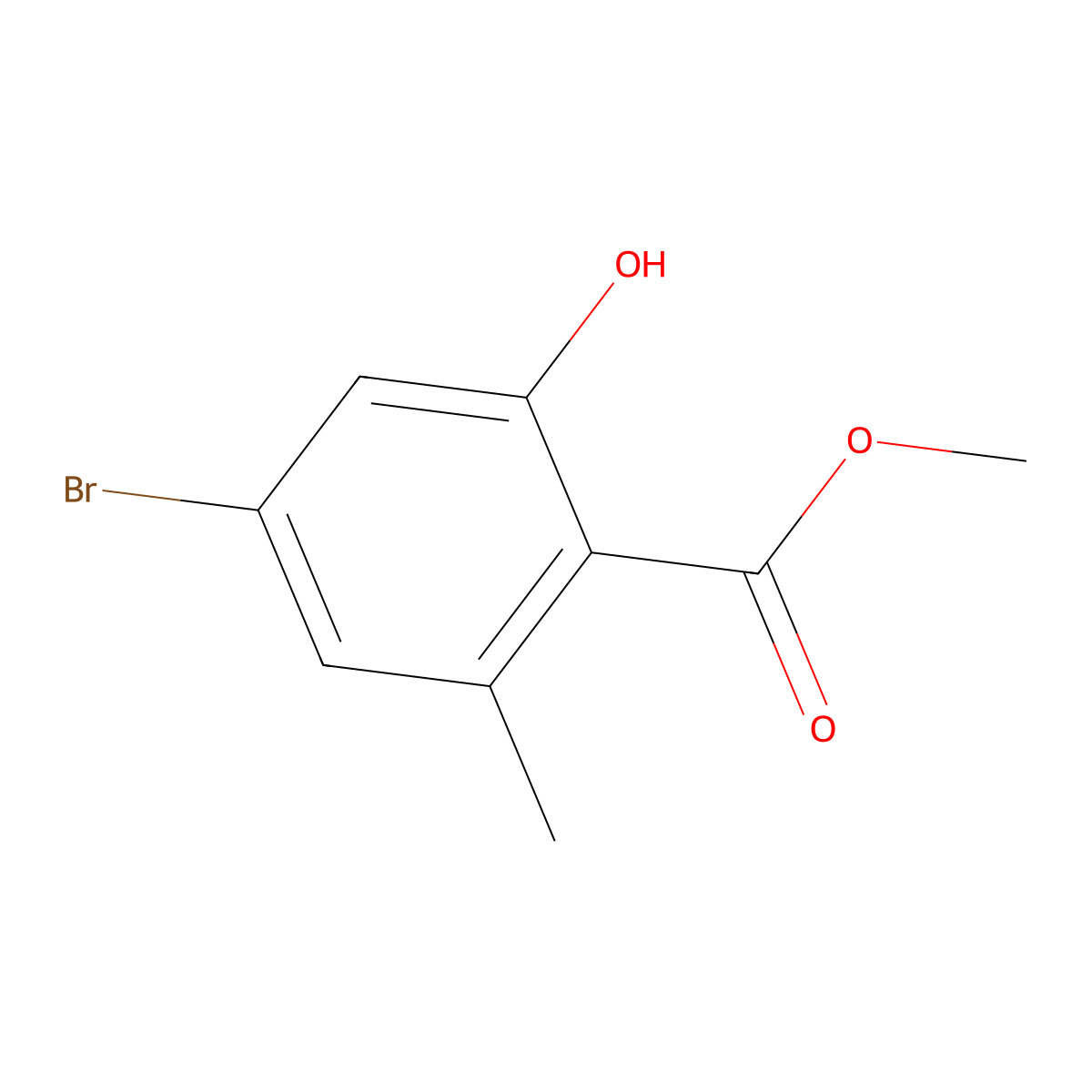Methyl 4-bromo-2-hydroxy-6-methylbenzoate molecular structure, CAS 2089319-35-5