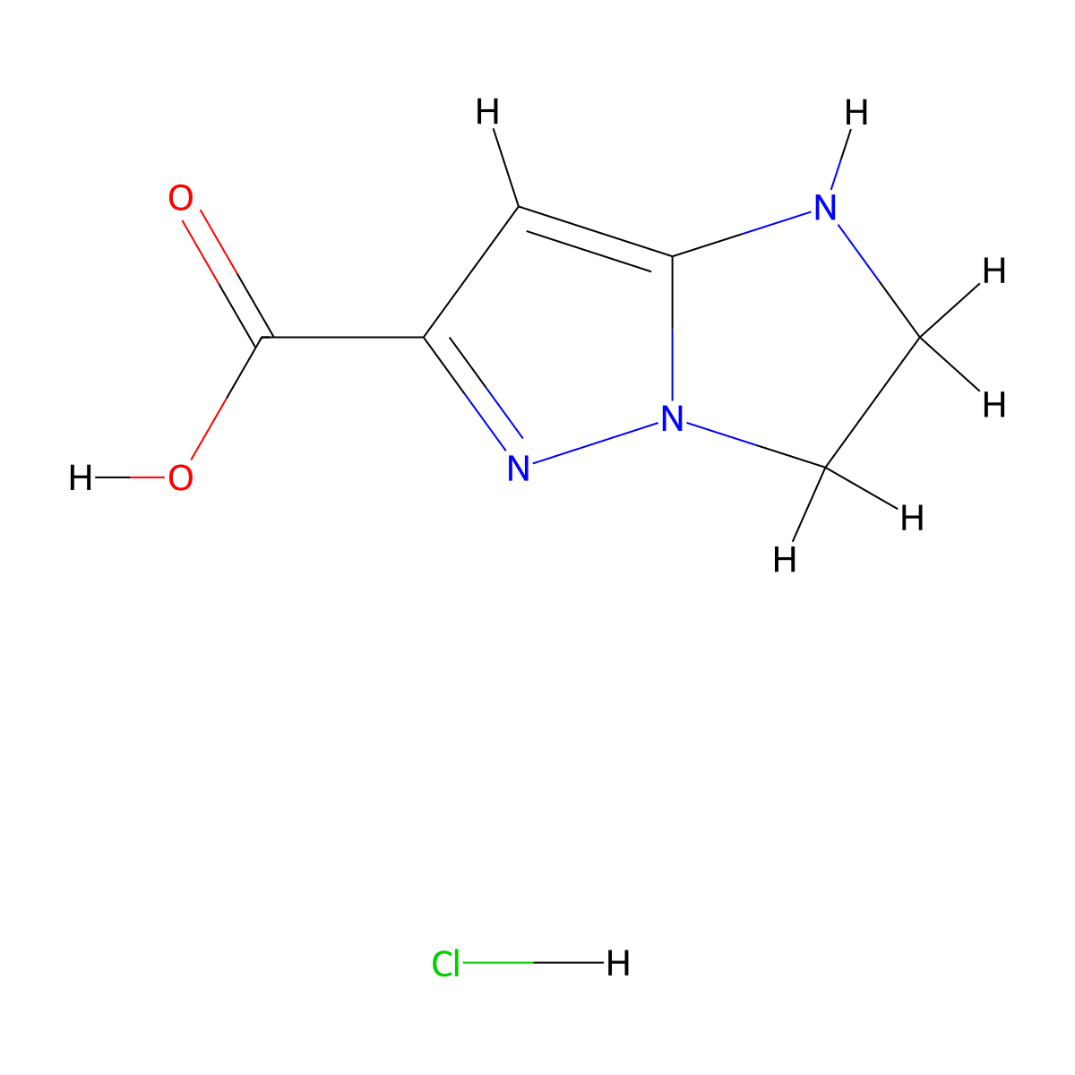 2,3-Dihydro-1H-imidazo[1,2-b]pyrazole-6-carboxylic acid hydrochloride molecular structure, CAS 2089319-45-7