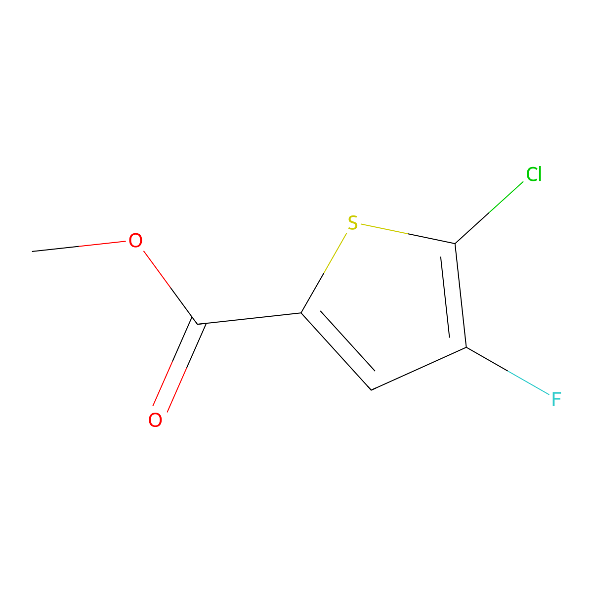 Methyl 5-chloro-4-fluorothiophene-2-carboxylate molecular structure, CAS 2089319-62-8