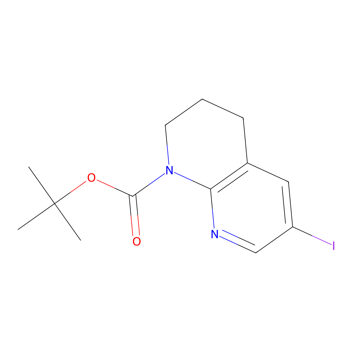 tert-Butyl 6-iodo-3,4-dihydro-1,8-naphthyridine-1(2H)-carboxylate molecular structure, CAS 2089320-06-7