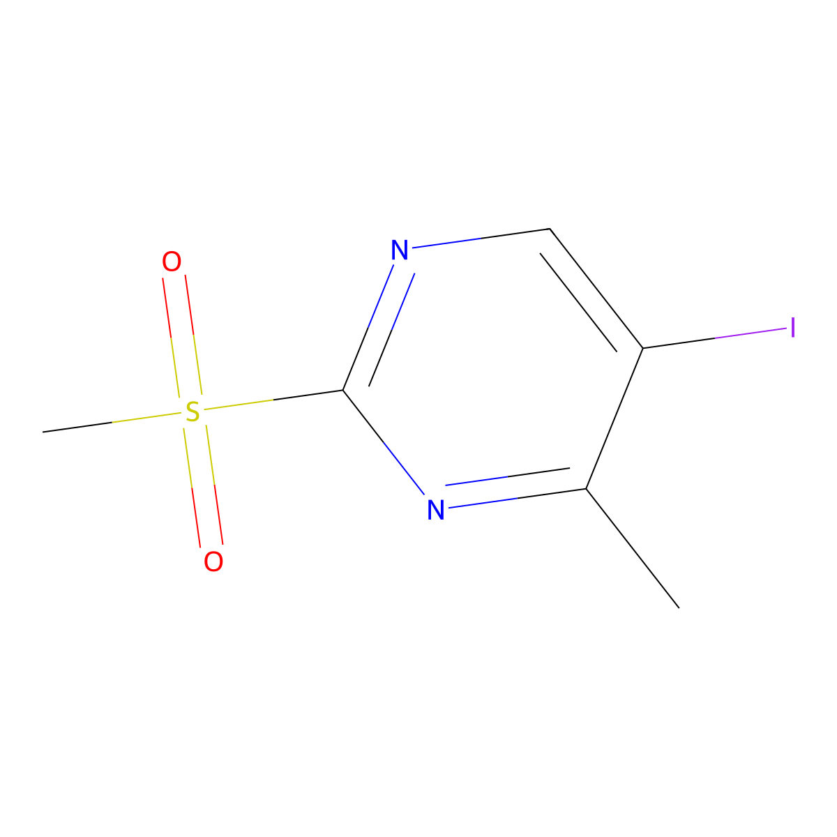 5-Iodo-4-methyl-2-(methylsulfonyl)pyrimidine molecular structure, CAS 2089320-66-9