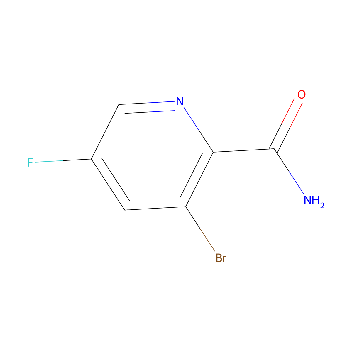 3-Bromo-5-fluoropicolinamide molecular structure, CAS 2089325-14-2