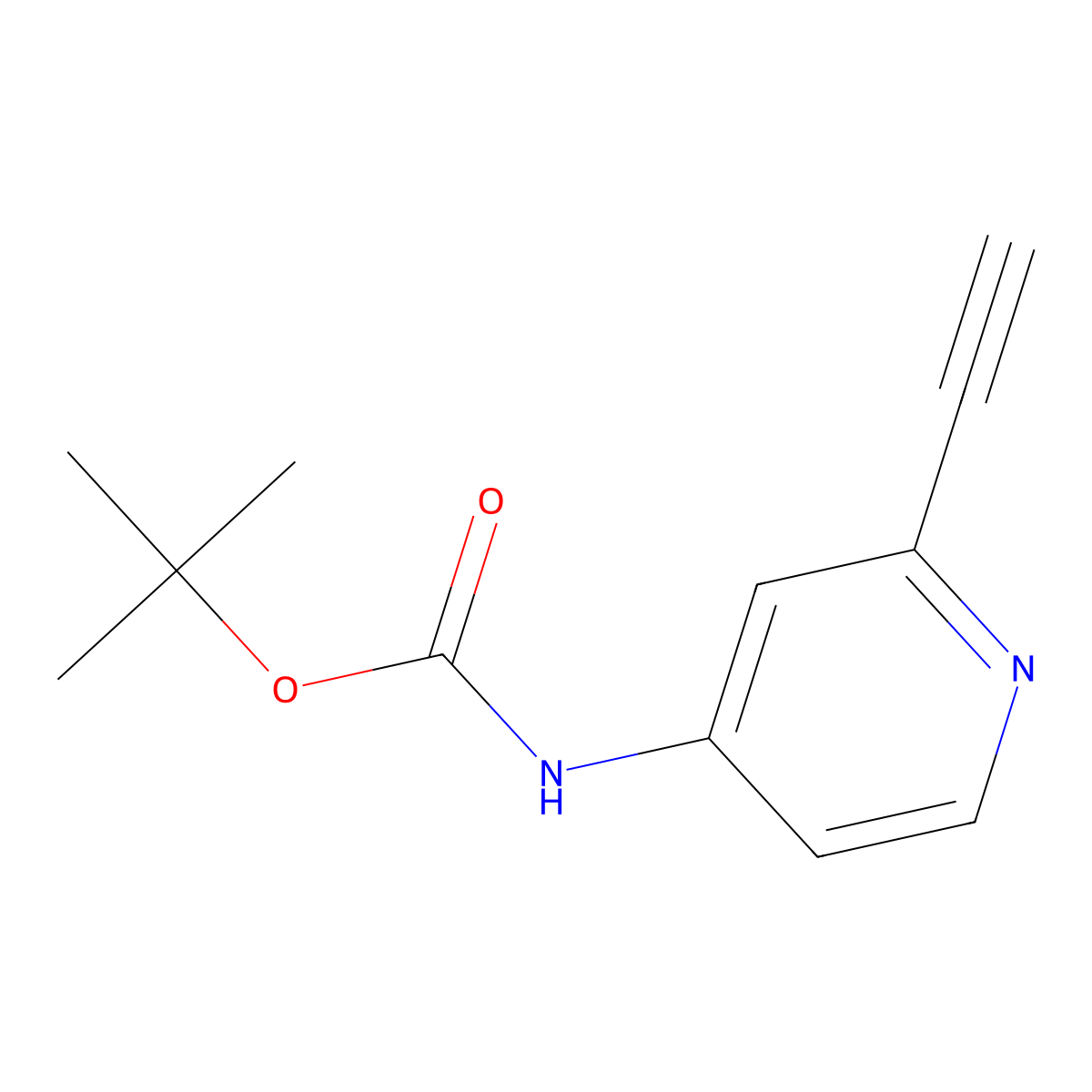 tert-Butyl (2-ethynylpyridin-4-yl)carbamate molecular structure, CAS 2089325-15-3