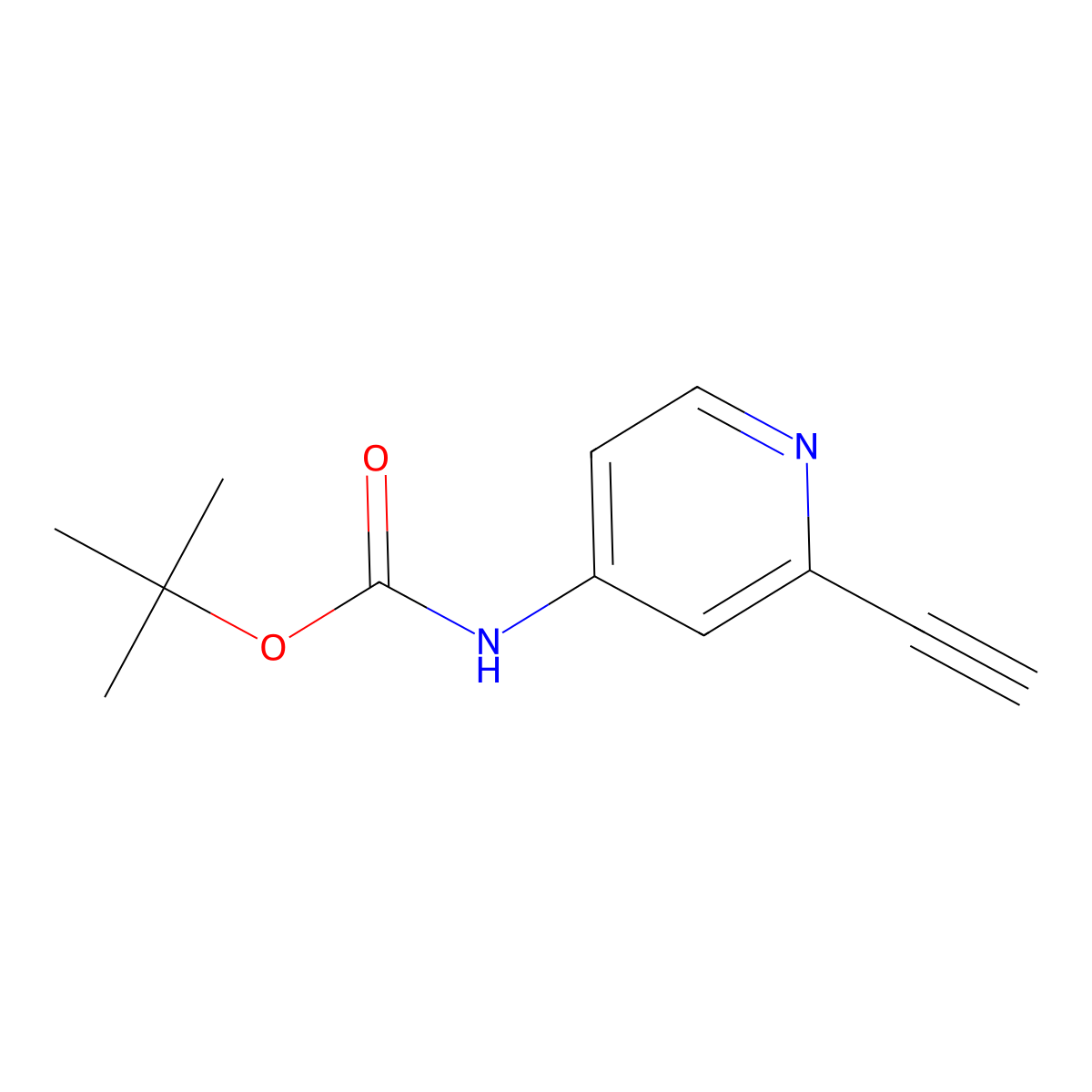tert-Butyl (2-ethynylpyridin-4-yl)carbamate molecular structure, CAS 2089325-15-3