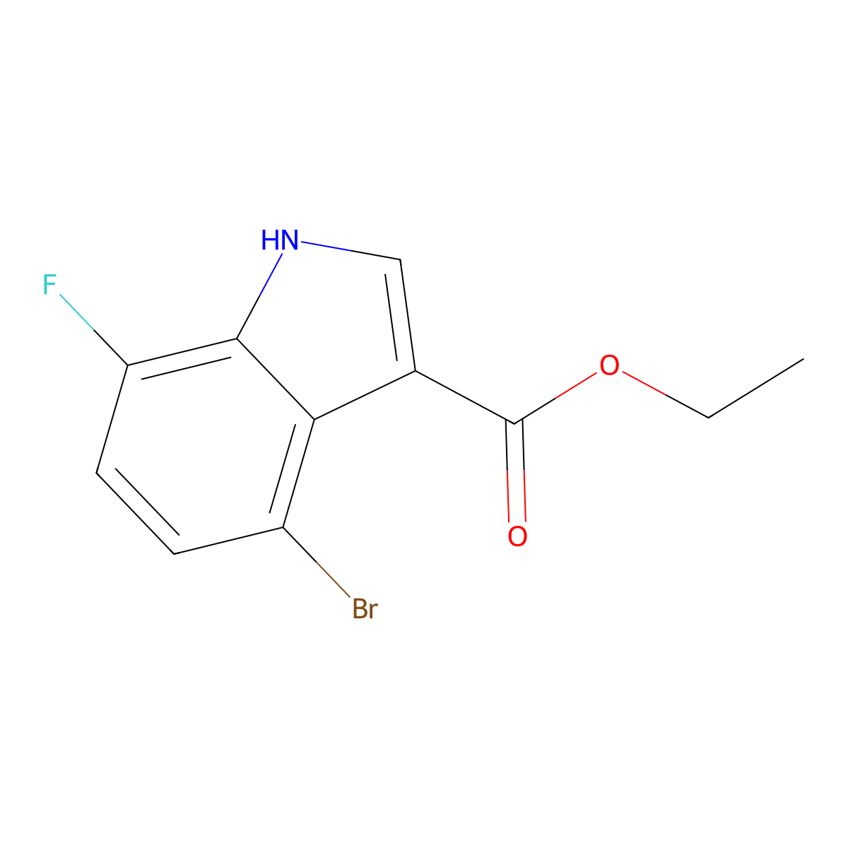 Ethyl 4-bromo-7-fluoro-1H-indole-3-carboxylate molecular structure, CAS 2089325-24-4