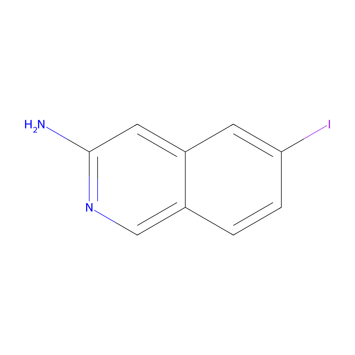 6-Iodoisoquinolin-3-amine molecular structure, CAS 2089325-32-4