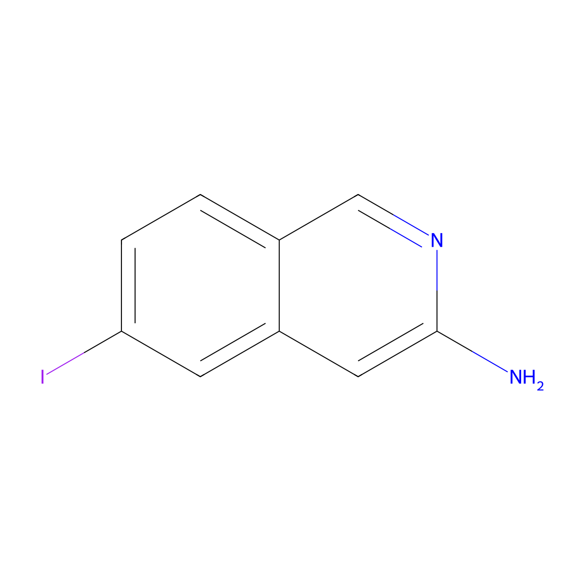 6-Iodoisoquinolin-3-amine molecular structure, CAS 2089325-32-4