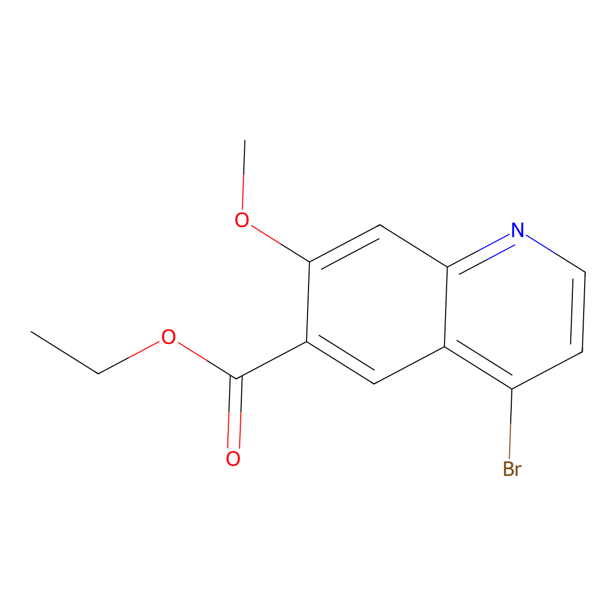 Ethyl 4-bromo-7-methoxyquinoline-6-carboxylate molecular structure, CAS 2089325-50-6