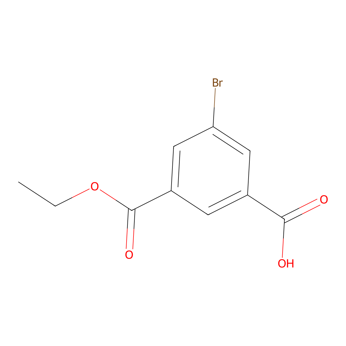 3-Bromo-5-(ethoxycarbonyl)benzoic acid molecular structure, CAS 2089325-52-8