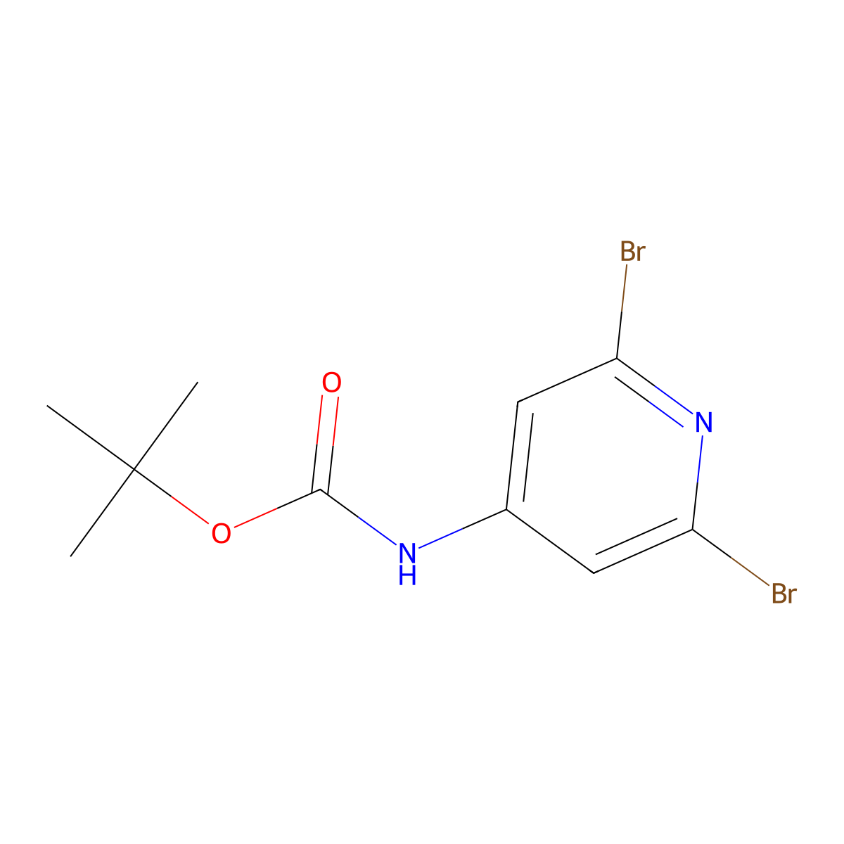 tert-Butyl (2,6-dibromopyridin-4-yl)carbamate molecular structure, CAS 2089325-56-2