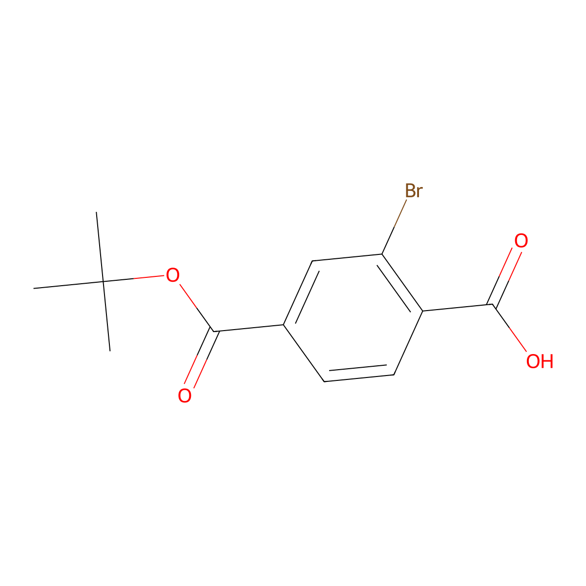 2-Bromo-4-(tert-butoxycarbonyl)benzoic acid molecular structure, CAS 2089325-57-3