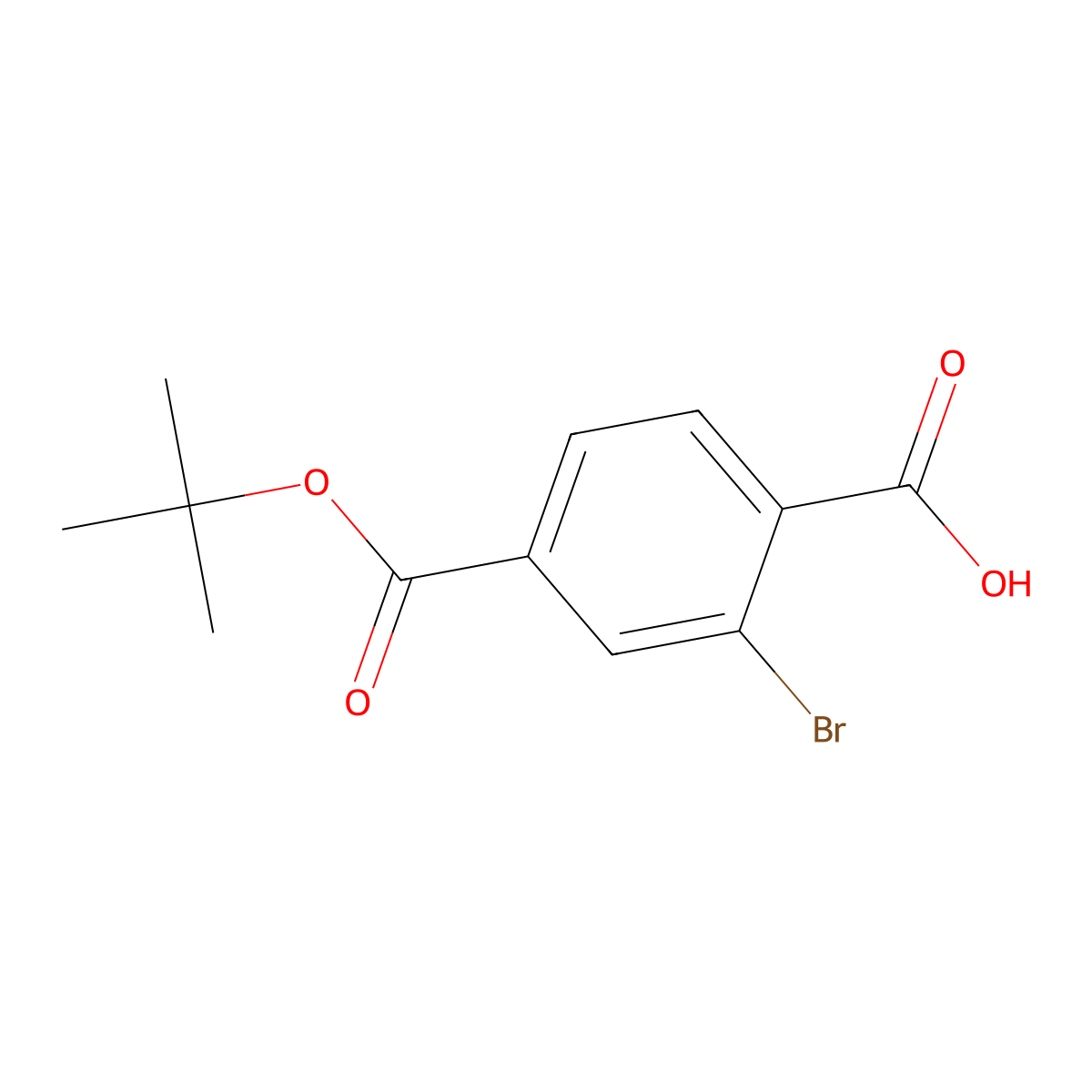 2-Bromo-4-(tert-butoxycarbonyl)benzoic acid molecular structure, CAS 2089325-57-3