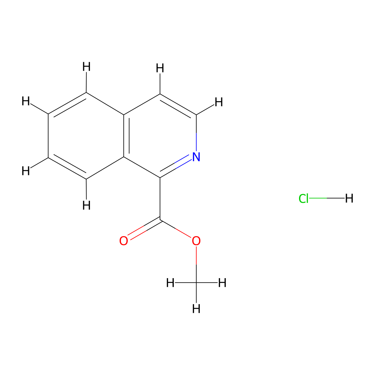 Methyl isoquinoline-1-carboxylate hcl molecular structure, CAS 2089325-74-4