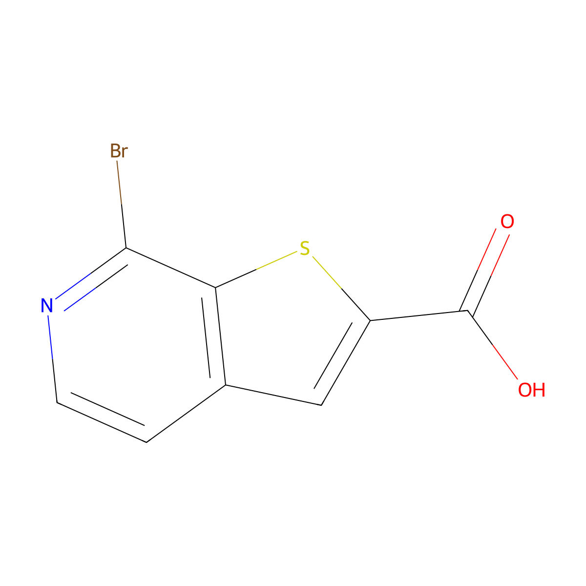 7-Bromothieno[2,3-c]pyridine-2-carboxylic acid molecular structure, CAS 2089325-75-5