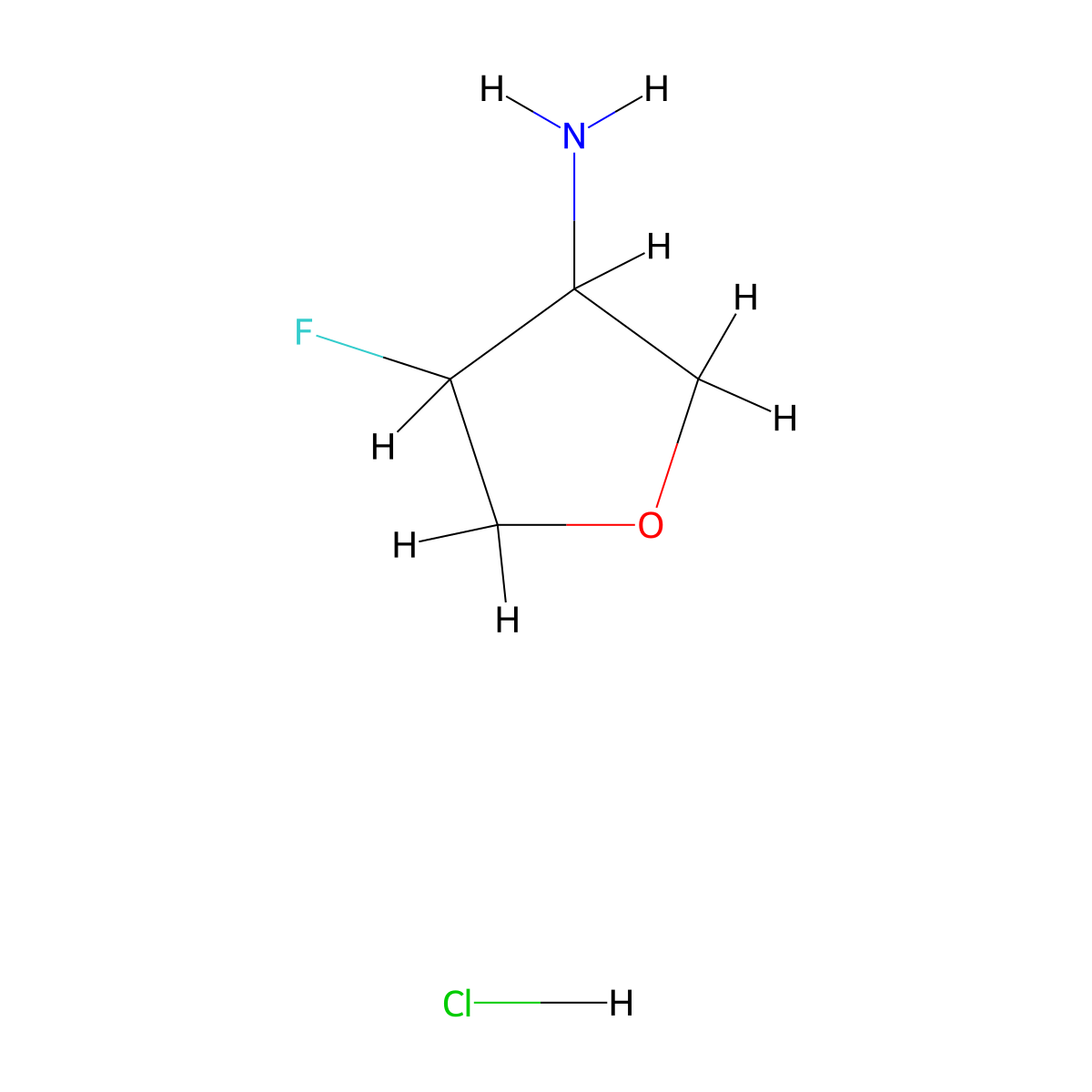3-Furanamine, 4-fluorotetrahydro-, hydrochloride (1:1) molecular structure, CAS 2089325-76-6
