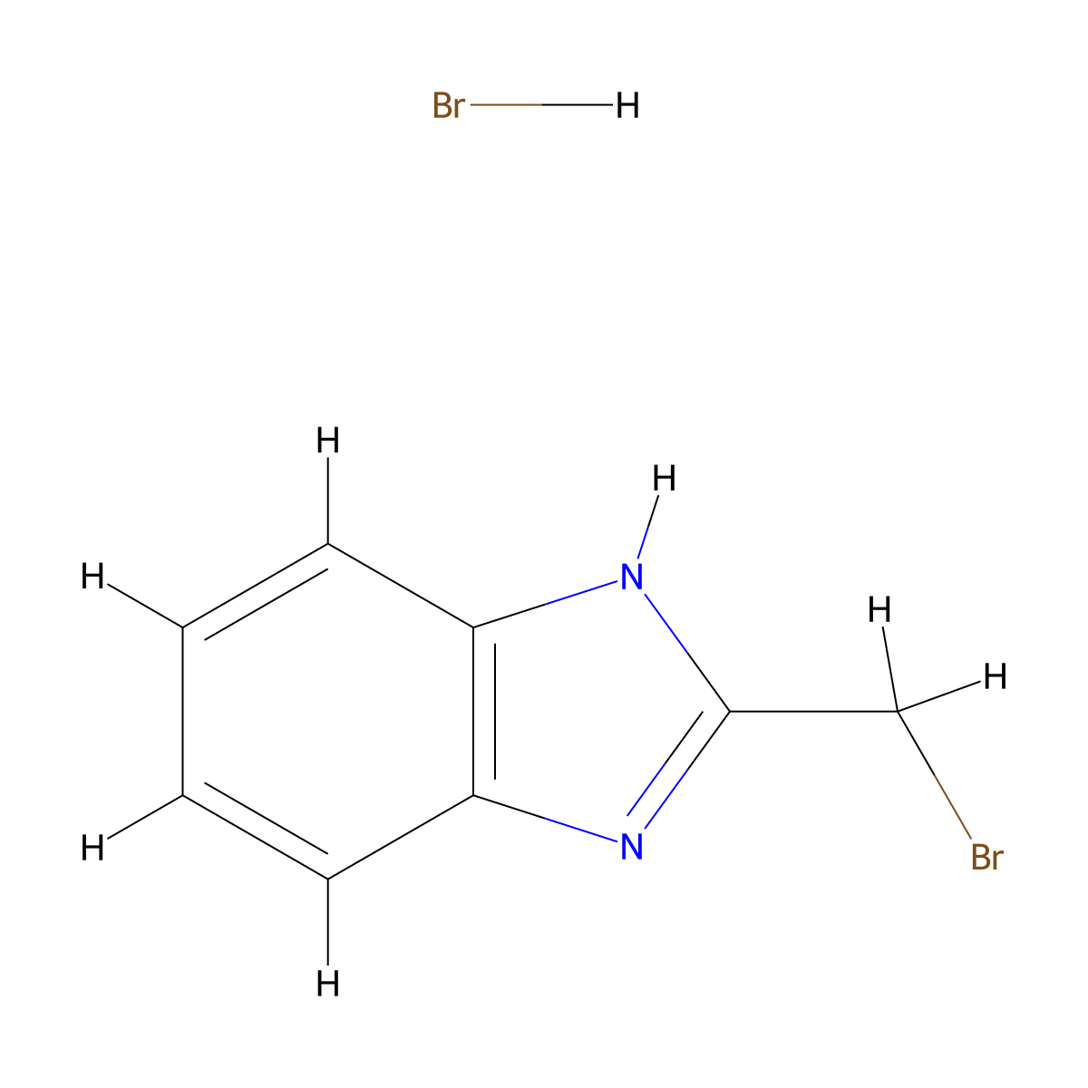 2-(bromomethyl)-1H-1,3-benzodiazole hydrobromide molecular structure, CAS 2089325-93-7