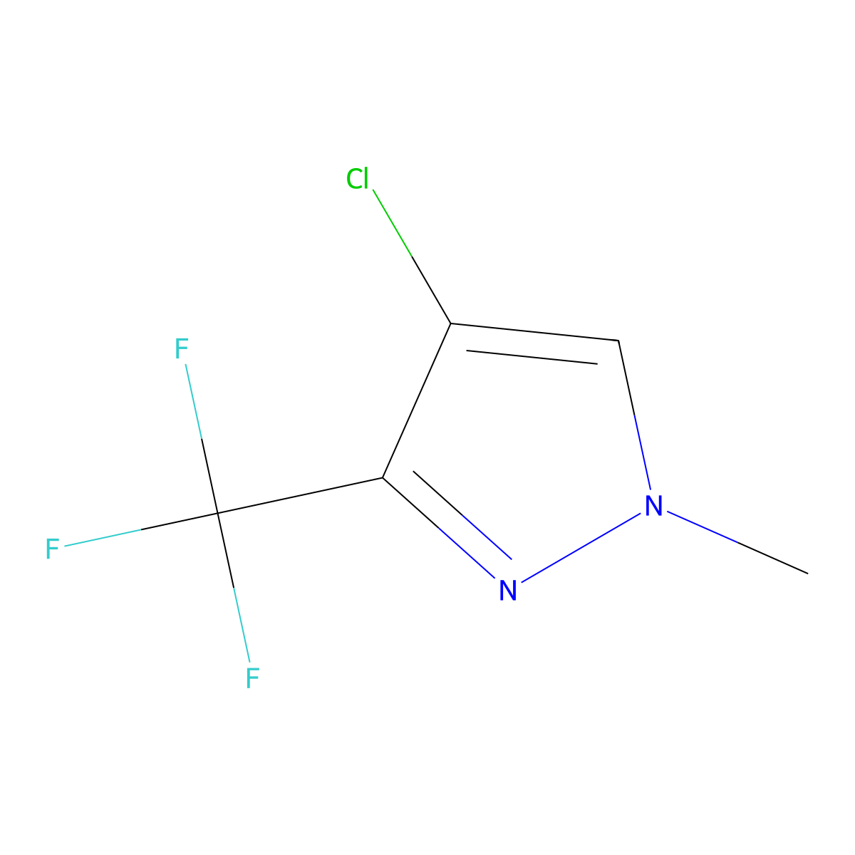 4-Chloro-1-methyl-3-(trifluoromethyl)-1H-pyrazole molecular structure, CAS 2089326-05-4