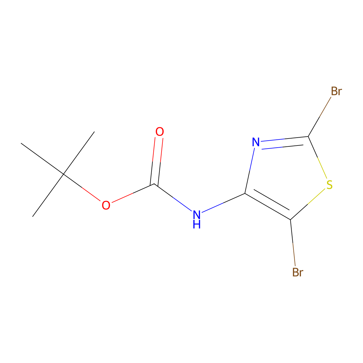 tert-Butyl (2,5-dibromothiazol-4-yl)carbamate molecular structure, CAS 2089326-13-4