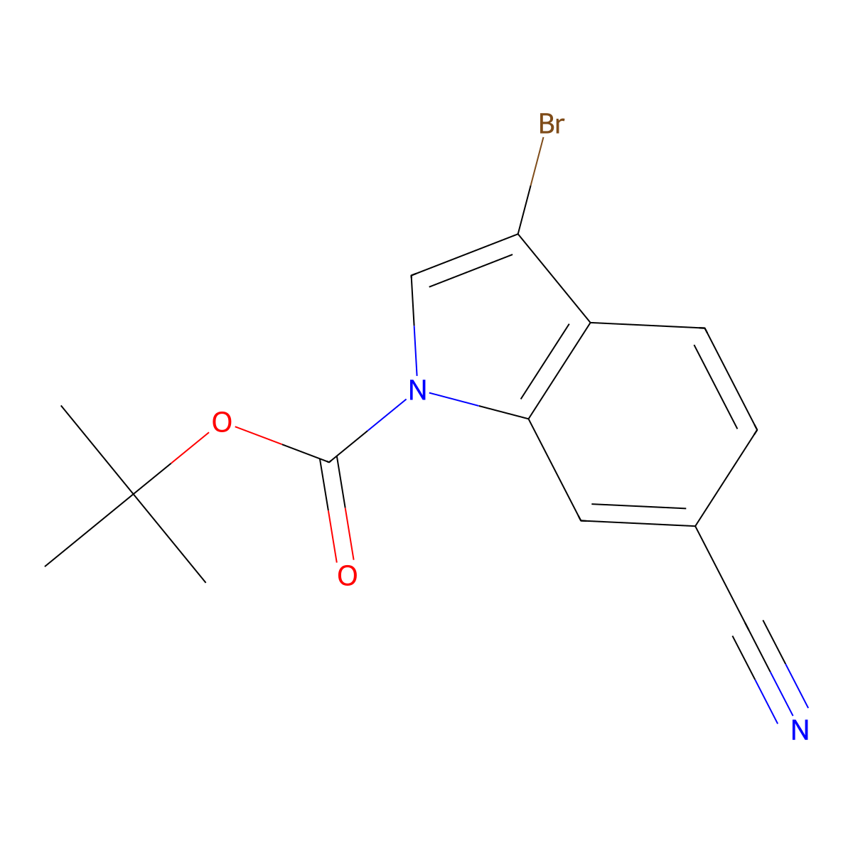 tert-Butyl 3-bromo-6-cyano-1H-indole-1-carboxylate molecular structure, CAS 2089326-20-3