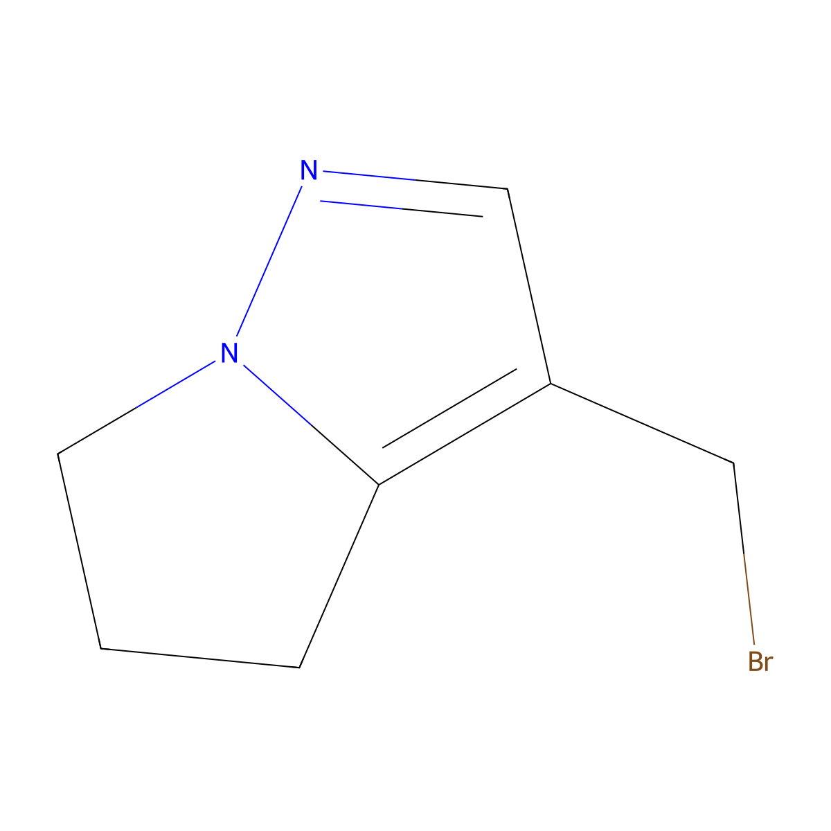 3-(Bromomethyl)-5,6-dihydro-4H-pyrrolo[1,2-b]pyrazole molecular structure, CAS 2089326-24-7