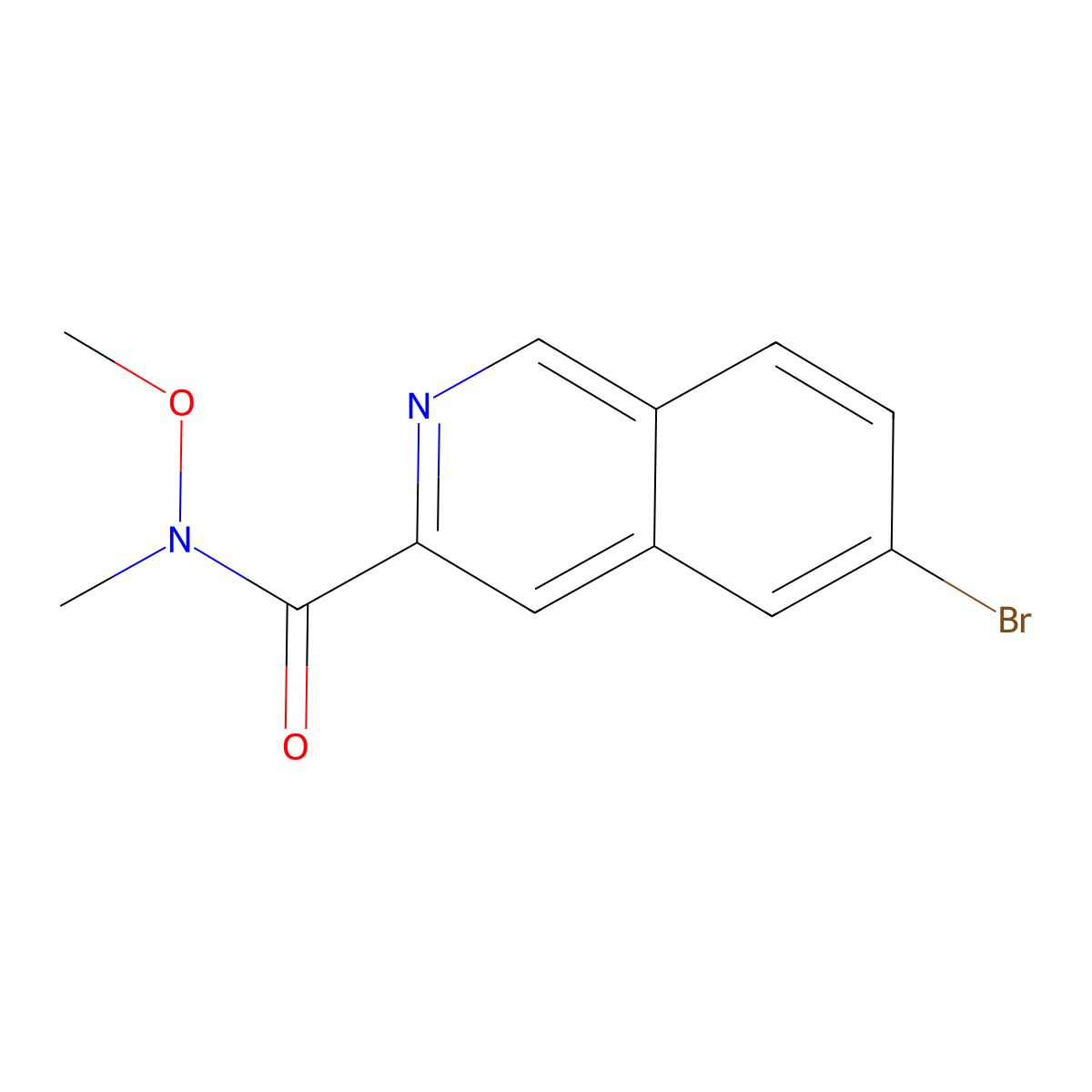 6-Bromo-N-methoxy-N-methylisoquinoline-3-carboxamide molecular structure, CAS 2089327-20-6