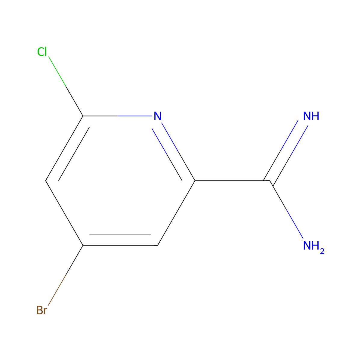 4-Bromo-6-chloropicolinimidamide molecular structure, CAS 2089327-40-0