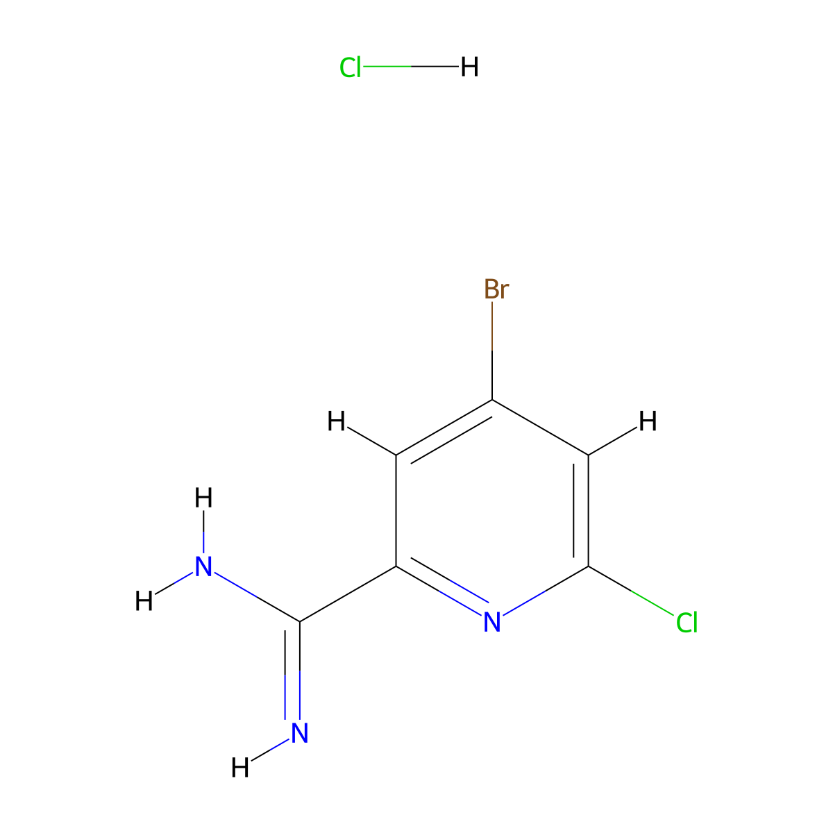 4-Bromo-6-chloropicolinimidamide hydrochloride molecular structure, CAS 2089327-41-1
