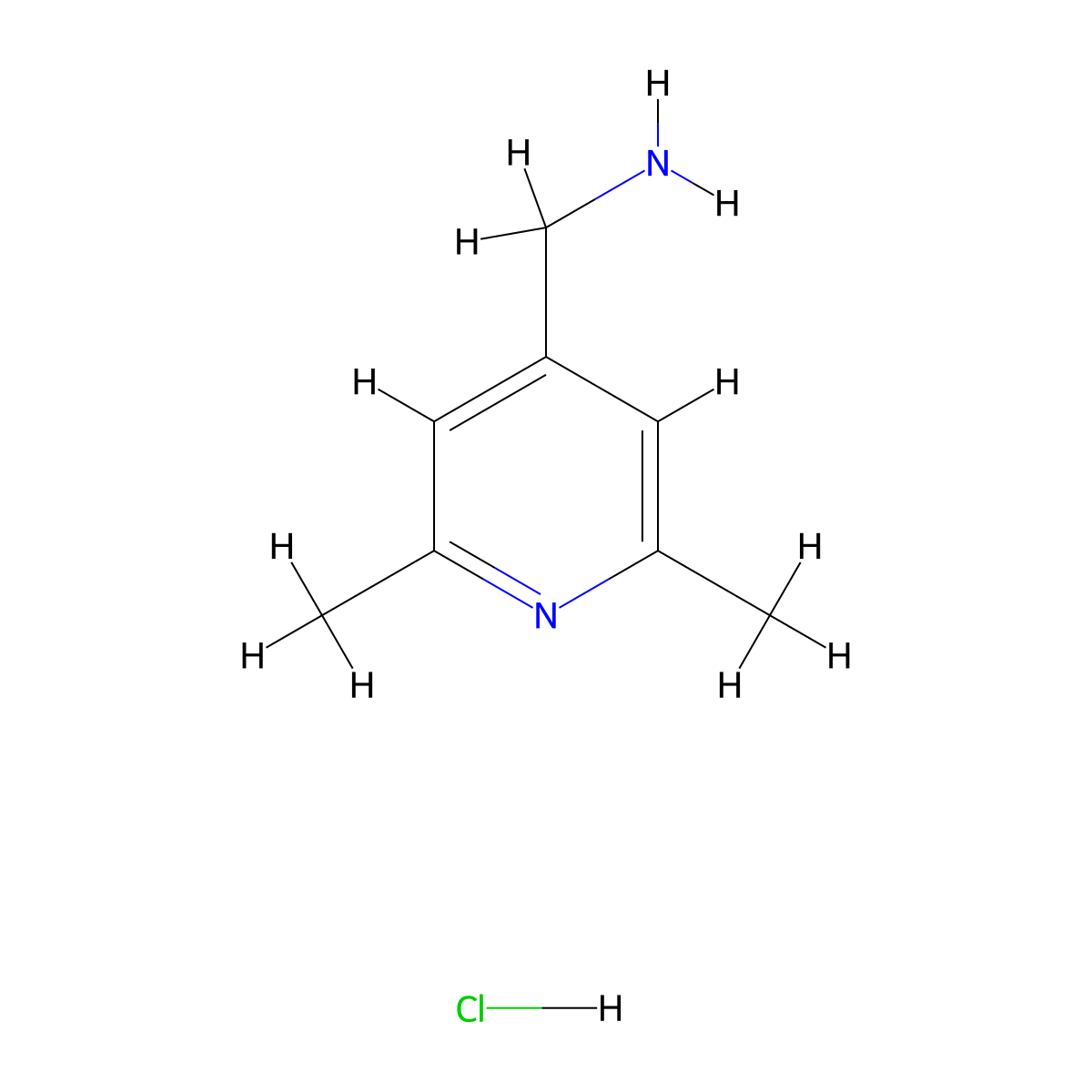 (2,6-Dimethylpyridin-4-yl)methanamine hydrochloride molecular structure, CAS 2089327-48-8