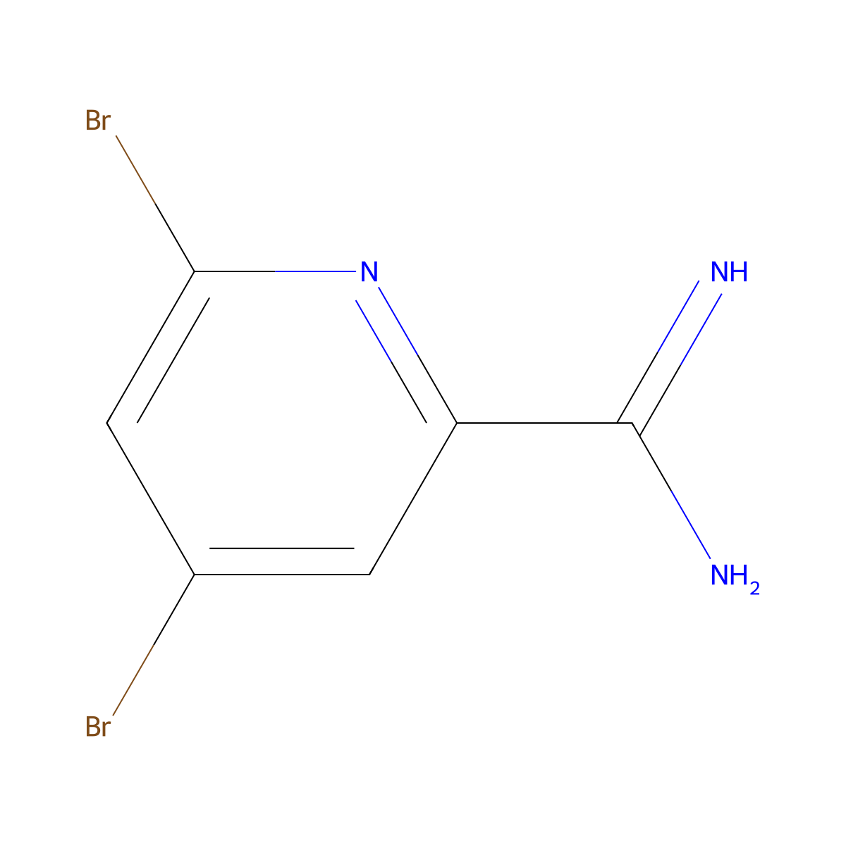 4,6-Dibromopicolinimidamide molecular structure, CAS 2089327-49-9
