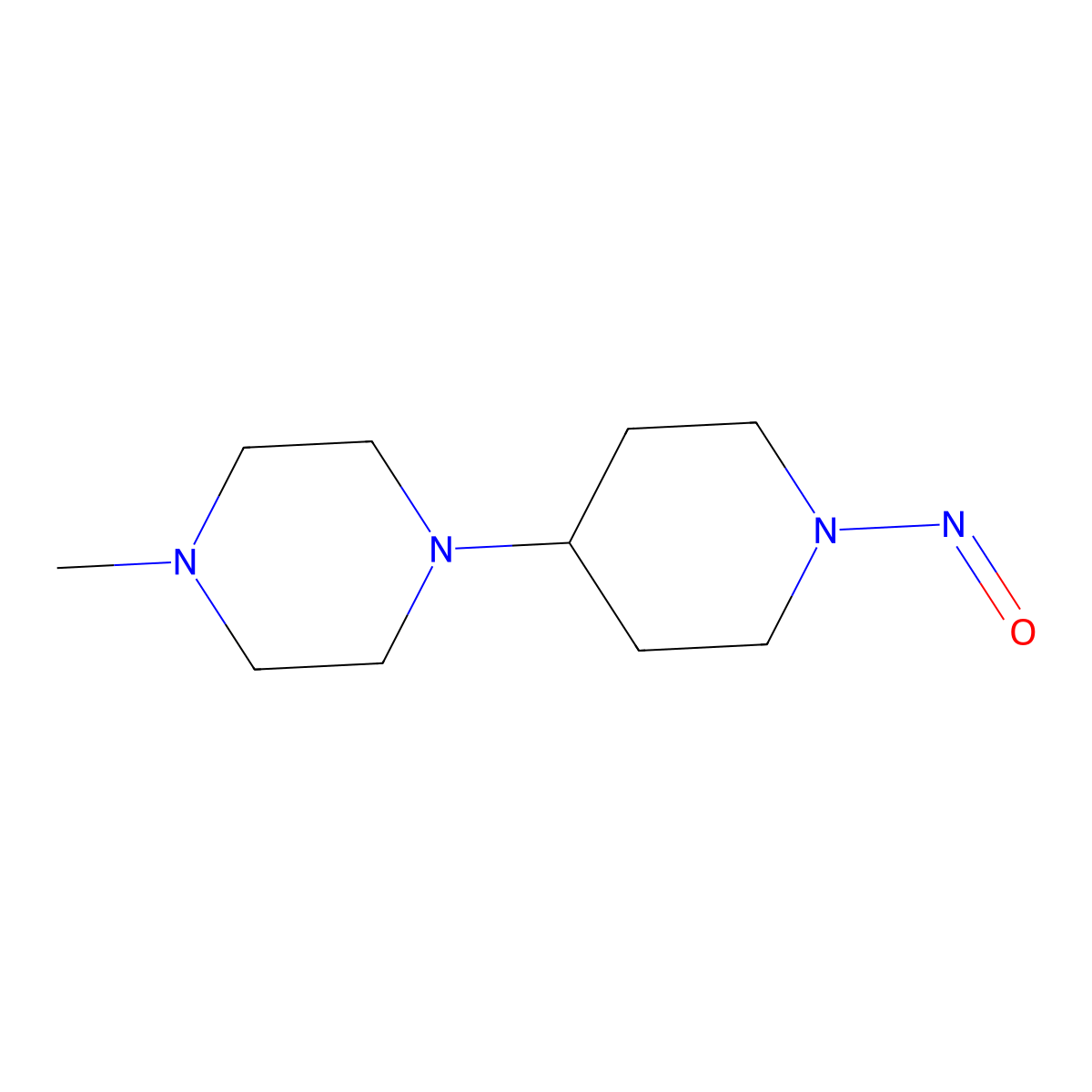 1-Methyl-4-(1-nitrosopiperidin-4-yl)piperazine molecular structure, CAS 2089333-01-5