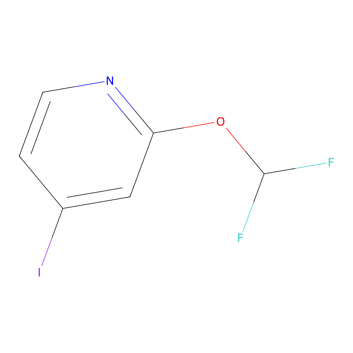 2-(Difluoromethoxy)-4-iodopyridine molecular structure, CAS 2089333-77-5