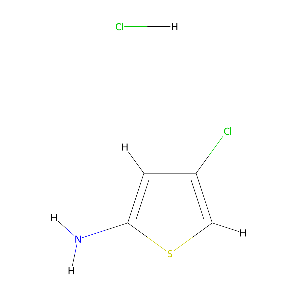 4-Chlorothiophen-2-amine hydrochloride molecular structure, CAS 2089333-85-5