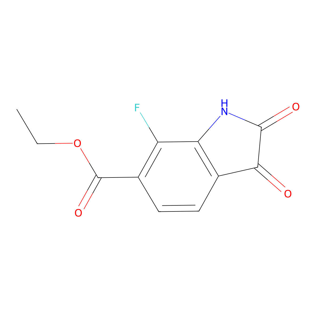 Ethyl 7-fluoro-2,3-dioxoindoline-6-carboxylate molecular structure, CAS 2089334-07-4