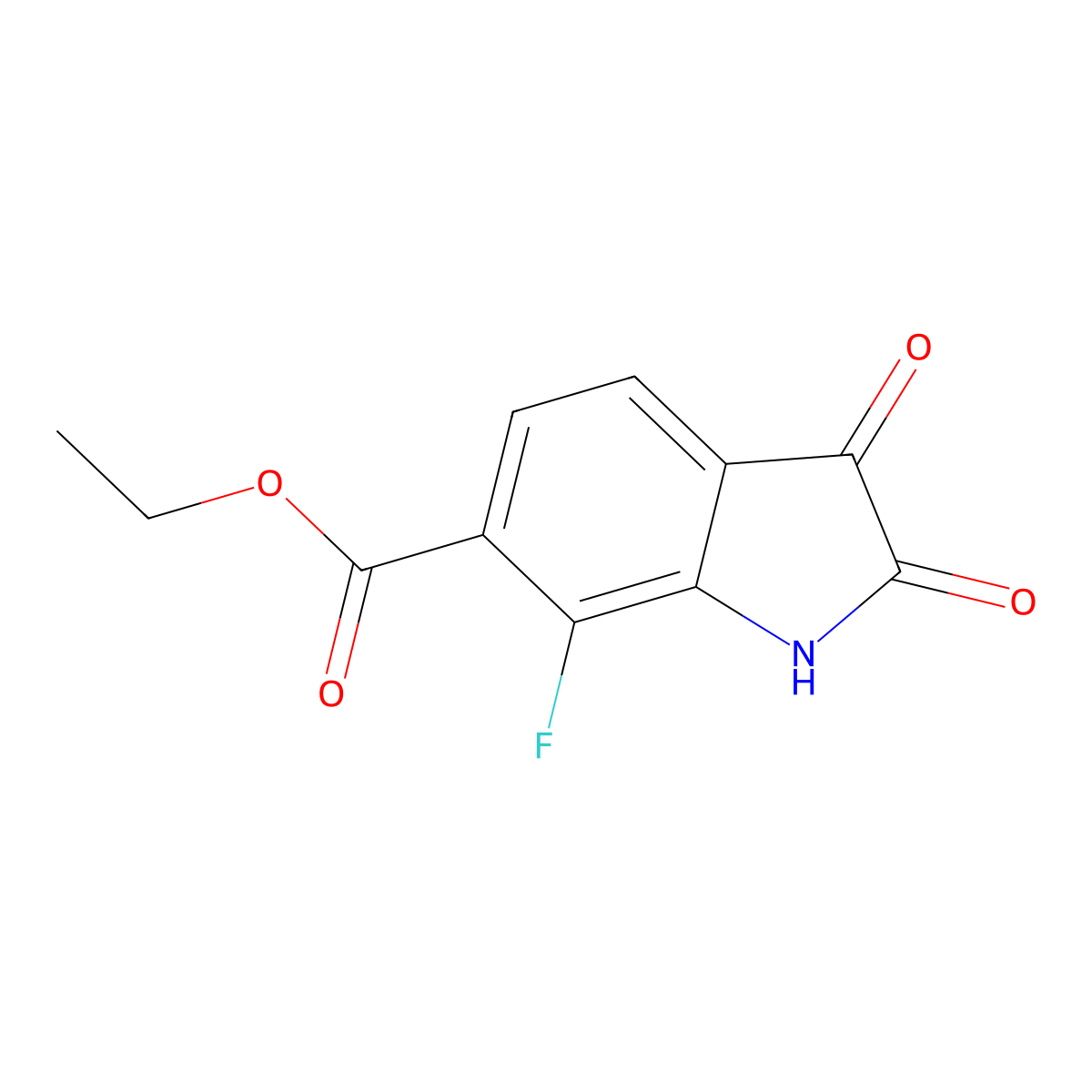 Ethyl 7-fluoro-2,3-dioxoindoline-6-carboxylate molecular structure, CAS 2089334-07-4
